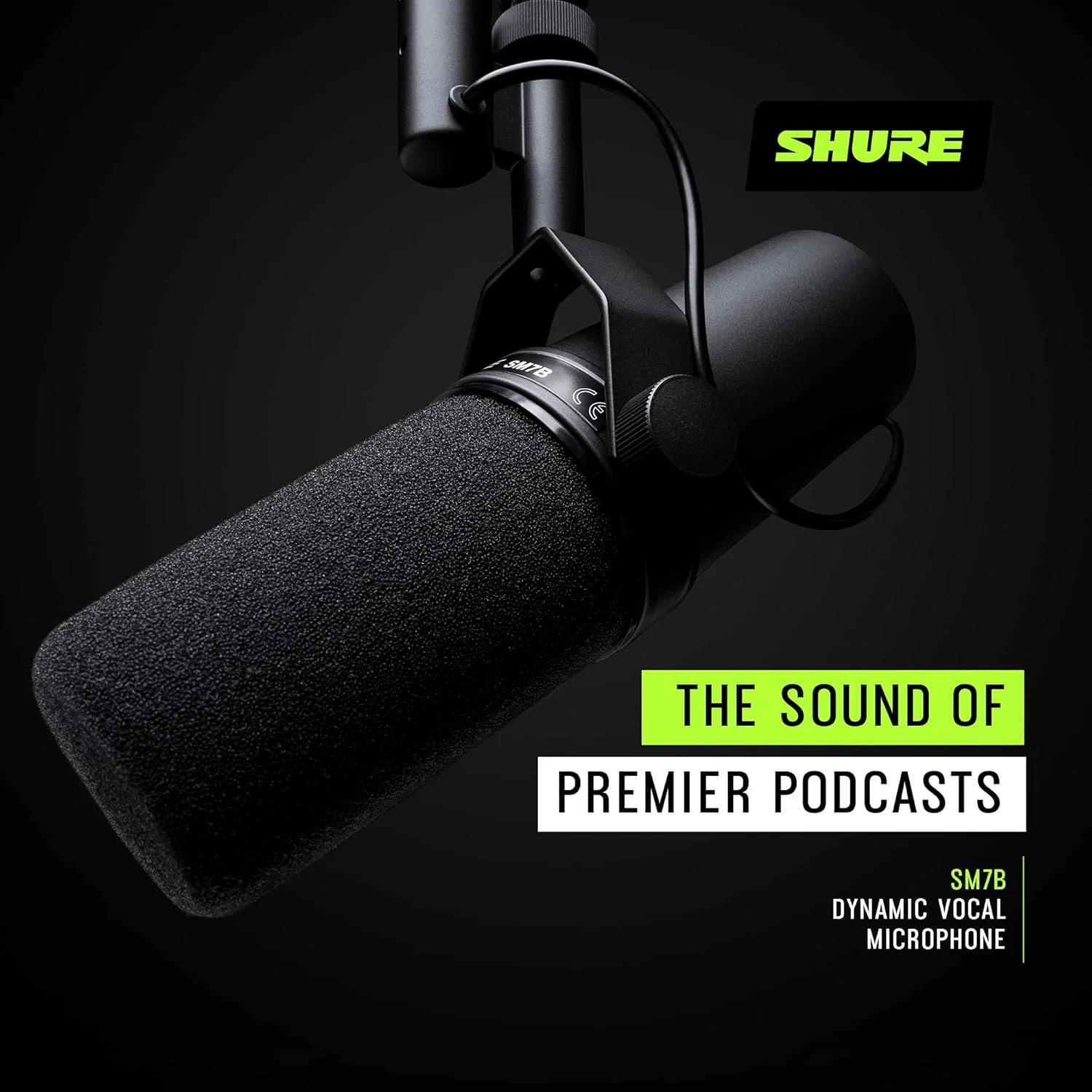 میکروفون استودیویی کاردیوئید Shure SM7B، ضبط حرفهای صدا، دینامیک، برای پخش زنده، بازیهای رایانهای و پادکست، مشکی میکروفون استودیویی کاردیوئید Shure SM7B، ضبط حرفهای صدا، دینامیک، برای پخش زنده، بازیهای رایانهای و پادکست، مشکی