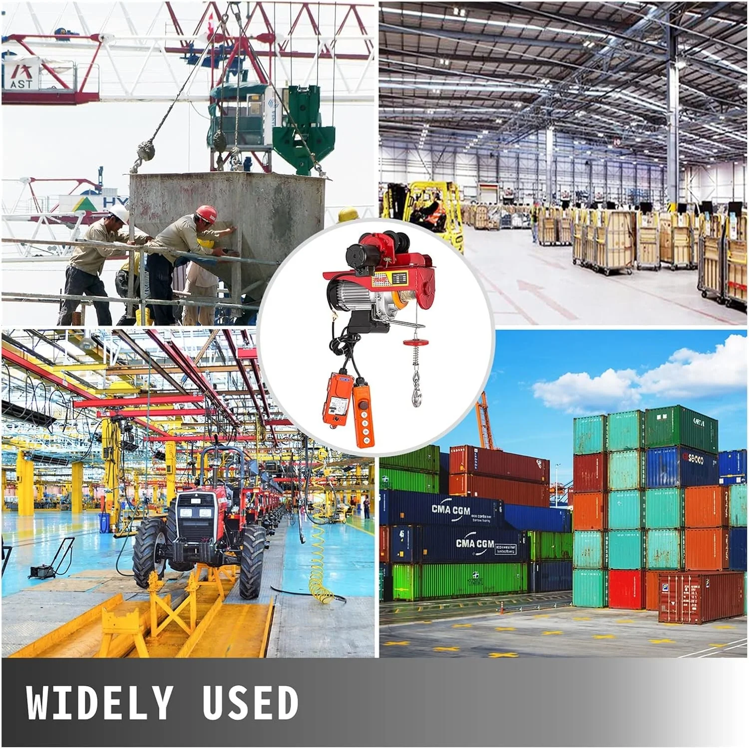 بالابر سیم بکسلی DSFSDG با ظرفیت 800 کیلوگرم، توان 1300 وات، بالابر برقی، بالابر اهرمی فولادی، بالابر برقی زنجیری برای کارخانهها و انبارها بالابر سیم بکسلی DSFSDG با ظرفیت 800 کیلوگرم، توان 1300 وات، بالابر برقی، بالابر اهرمی فولادی، بالابر برقی زنجیری برای کارخانهها و انبارها