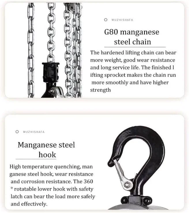 بالابر زنجیری دستی، قلاب های سنگین تجاری فولادی برای بلند کردن، کشیدن، ساخت و ساز، ساختمان، گاراژها، انبار، ماشین آلات خودرو، 500 کیلوگرم * 3 متر بالابر زنجیری دستی، قلاب های سنگین تجاری فولادی برای بلند کردن، کشیدن، ساخت و ساز، ساختمان، گاراژها، انبار، ماشین آلات خودرو، 500 کیلوگرم * 3 متر
