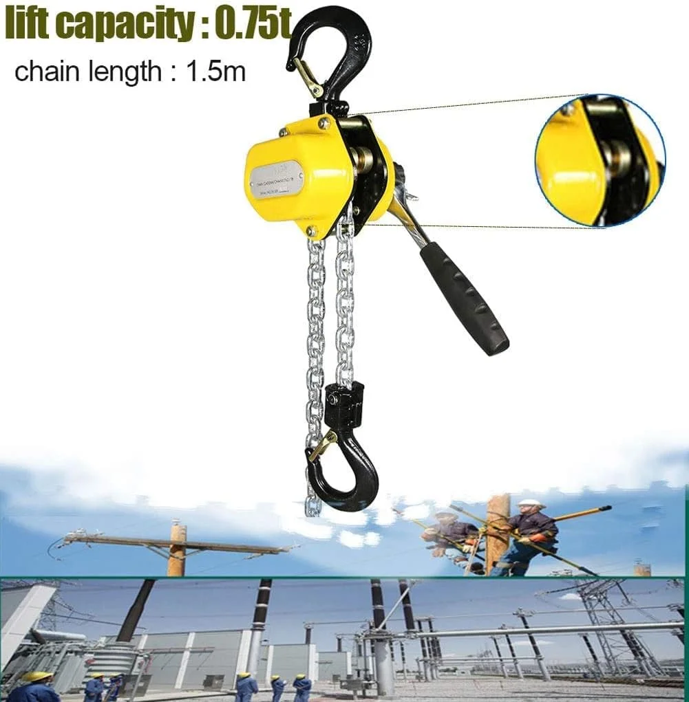 بالابر زنجیری دستی 0.5 تنی با اهرم، قرقره، وینچ و زنجیر گالوانیزه 1.5 متری/3 متری ارگونومیک بالابر زنجیری دستی 0.5 تنی با اهرم، قرقره، وینچ و زنجیر گالوانیزه 1.5 متری/3 متری ارگونومیک