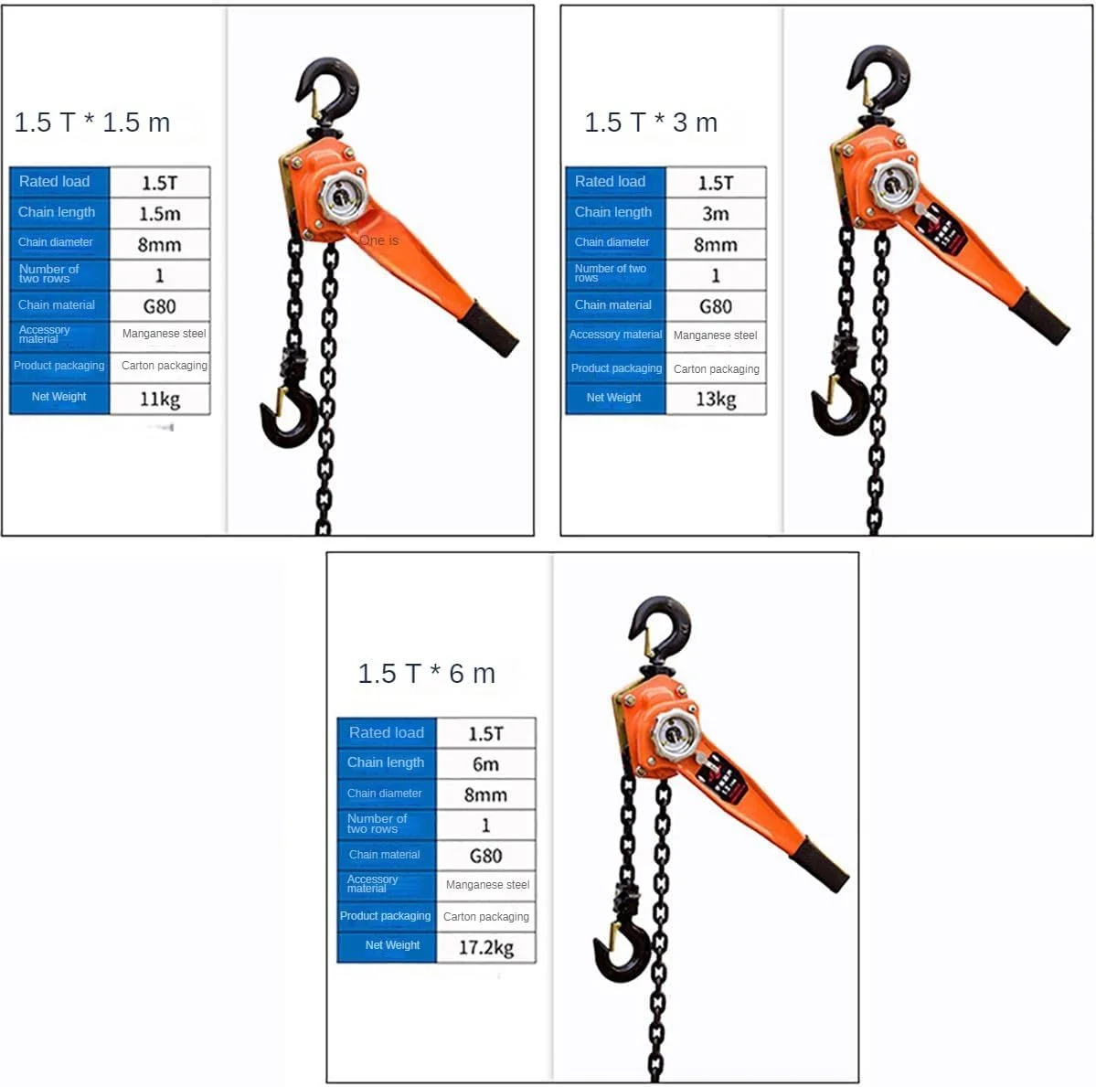 بالابر زنجیری DESHVA با ظرفیت 1.5 تن/3300 پوند، بالابر اهرمی با قلاب، بلوک قرقره زنجیری دستی، بالابر طنابی، زنجیر G80، دسته ضد لغزش، برای بلند کردن و کشیدن - 6 متر بالابر زنجیری DESHVA با ظرفیت 1.5 تن/3300 پوند، بالابر اهرمی با قلاب، بلوک قرقره زنجیری دستی، بالابر طنابی، زنجیر G80، دسته ضد لغزش، برای بلند کردن و کشیدن - 6 متر