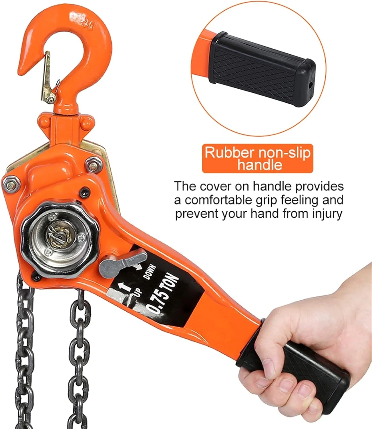 بالابر زنجیری DJGdfbj با ظرفیت 0.75 تن، رنگ نارنجی، بالابر زنجیری، بالابر جغجغه ای، قرقره اهرمی جغجغه ای، ارتفاع بالابری 3 متر، بالابر قرقره ای زنجیری برای گاراژ بالابر زنجیری DJGdfbj با ظرفیت 0.75 تن، رنگ نارنجی، بالابر زنجیری، بالابر جغجغه ای، قرقره اهرمی جغجغه ای، ارتفاع بالابری 3 متر، بالابر قرقره ای زنجیری برای گاراژ