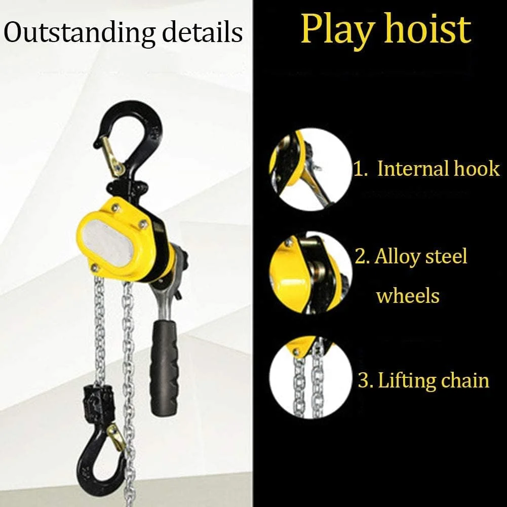 بالابر زنجیری دستی 0.5 تنی با اهرم، قرقره، وینچ و زنجیر گالوانیزه 1.5 متری/3 متری ارگونومیک بالابر زنجیری دستی 0.5 تنی با اهرم، قرقره، وینچ و زنجیر گالوانیزه 1.5 متری/3 متری ارگونومیک