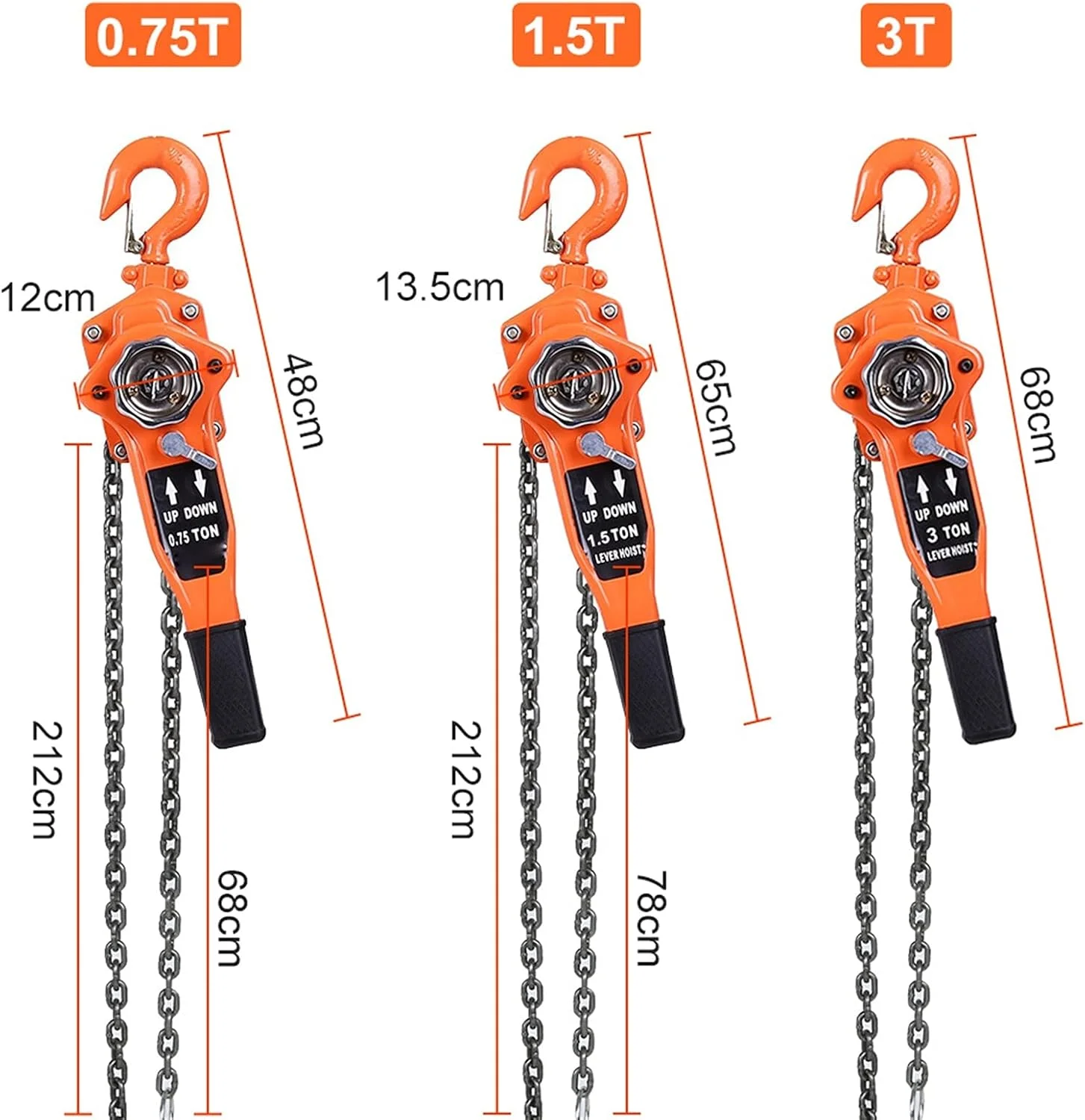 بالابر زنجیری DJGdfbj با ظرفیت 0.75 تن، رنگ نارنجی، بالابر زنجیری، بالابر جغجغه ای، قرقره اهرمی جغجغه ای، ارتفاع بالابری 3 متر، بالابر قرقره ای زنجیری برای گاراژ بالابر زنجیری DJGdfbj با ظرفیت 0.75 تن، رنگ نارنجی، بالابر زنجیری، بالابر جغجغه ای، قرقره اهرمی جغجغه ای، ارتفاع بالابری 3 متر، بالابر قرقره ای زنجیری برای گاراژ