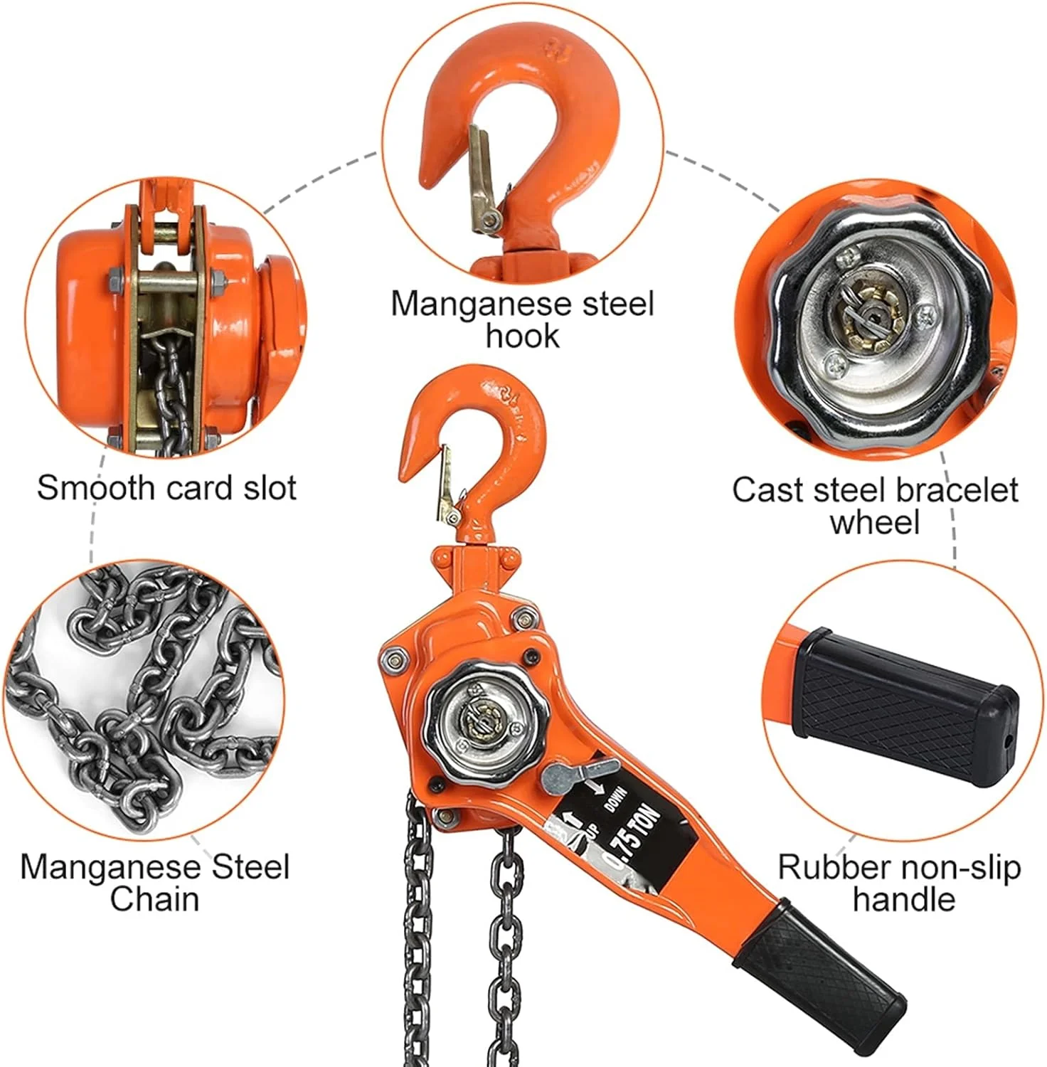 بالابر زنجیری DJGdfbj با ظرفیت 0.75 تن، رنگ نارنجی، بالابر زنجیری، بالابر جغجغه ای، قرقره اهرمی جغجغه ای، ارتفاع بالابری 3 متر، بالابر قرقره ای زنجیری برای گاراژ بالابر زنجیری DJGdfbj با ظرفیت 0.75 تن، رنگ نارنجی، بالابر زنجیری، بالابر جغجغه ای، قرقره اهرمی جغجغه ای، ارتفاع بالابری 3 متر، بالابر قرقره ای زنجیری برای گاراژ