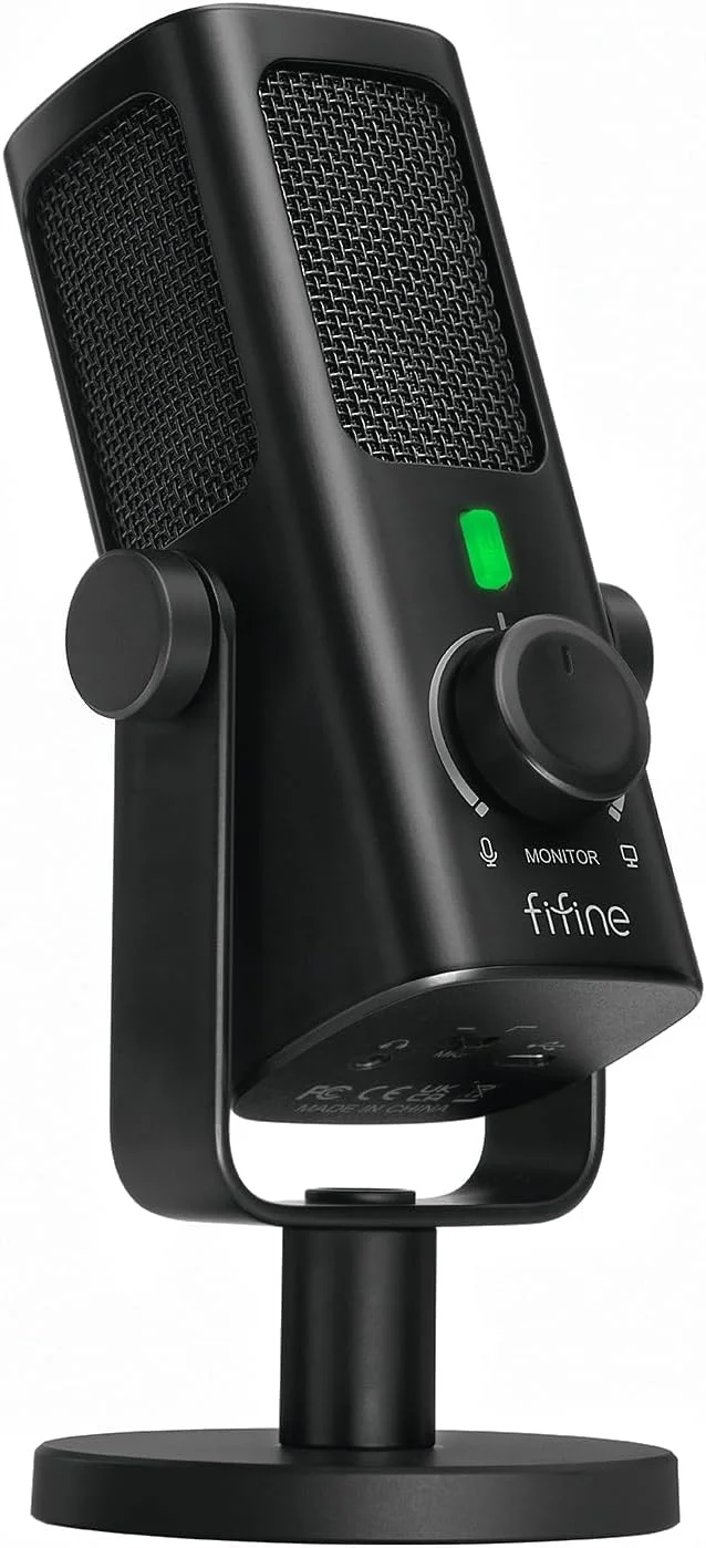 میکروفون کاندنسر USB FIFINE برای ضبط استودیویی/استریم کامپیوتر، میکروفون فلزی رومیزی برای ساخت موزیک و وکال یوتیوب، با کنترل حجم صدای مانیتور-میکس، سوییچ برش فرکانس پایین (PROFILE3) میکروفون کاندنسر USB FIFINE برای ضبط استودیویی/استریم کامپیوتر، میکروفون فلزی رومیزی برای ساخت موزیک و وکال یوتیوب، با کنترل حجم صدای مانیتور-میکس، سوییچ برش فرکانس پایین (PROFILE3)
