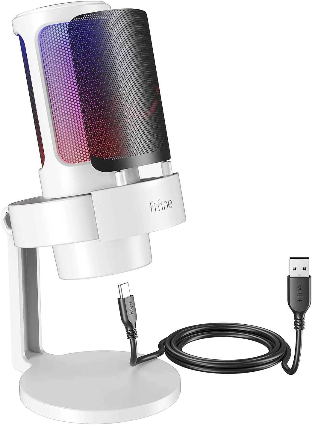 میکروفون USB FIFINE برای کامپیوتر، میکروفون گیمینگ برای استریمینگ پادکست استودیو، میکروفون USBC برای PS4 PS5 MAC با کنترل RGB، سوئیچ قطع صدا، جک هدفون، پاپ فیلتر میکروفون USB FIFINE برای کامپیوتر، میکروفون گیمینگ برای استریمینگ پادکست استودیو، میکروفون USBC برای PS4 PS5 MAC با کنترل RGB، سوئیچ قطع صدا، جک هدفون، پاپ فیلتر