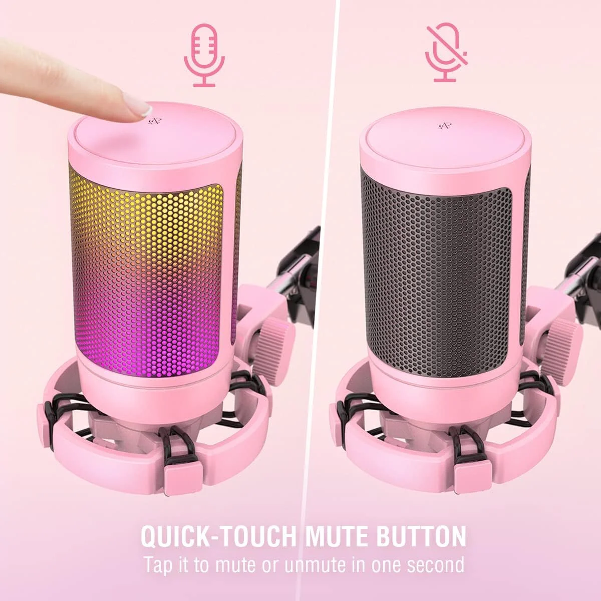 میکروفون گیمینگ FIFINE با بازو، میکروفون USB کامپیوتر برای مک PS4 PS5 با دکمه قطع صدا، پاپ فیلتر، شاک مونت برای استریمینگ پادکست استودیو