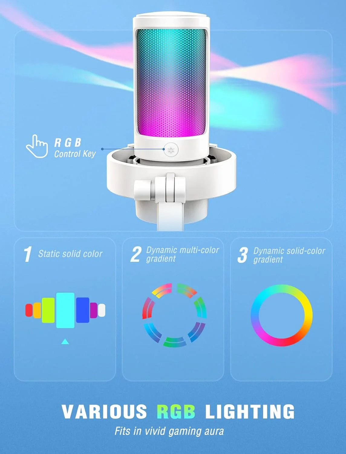 میکروفون USB FIFINE برای کامپیوتر، میکروفون گیمینگ برای استریمینگ پادکست استودیو، میکروفون USBC برای PS4 PS5 MAC با کنترل RGB، سوئیچ قطع صدا، جک هدفون، پاپ فیلتر میکروفون USB FIFINE برای کامپیوتر، میکروفون گیمینگ برای استریمینگ پادکست استودیو، میکروفون USBC برای PS4 PS5 MAC با کنترل RGB، سوئیچ قطع صدا، جک هدفون، پاپ فیلتر
