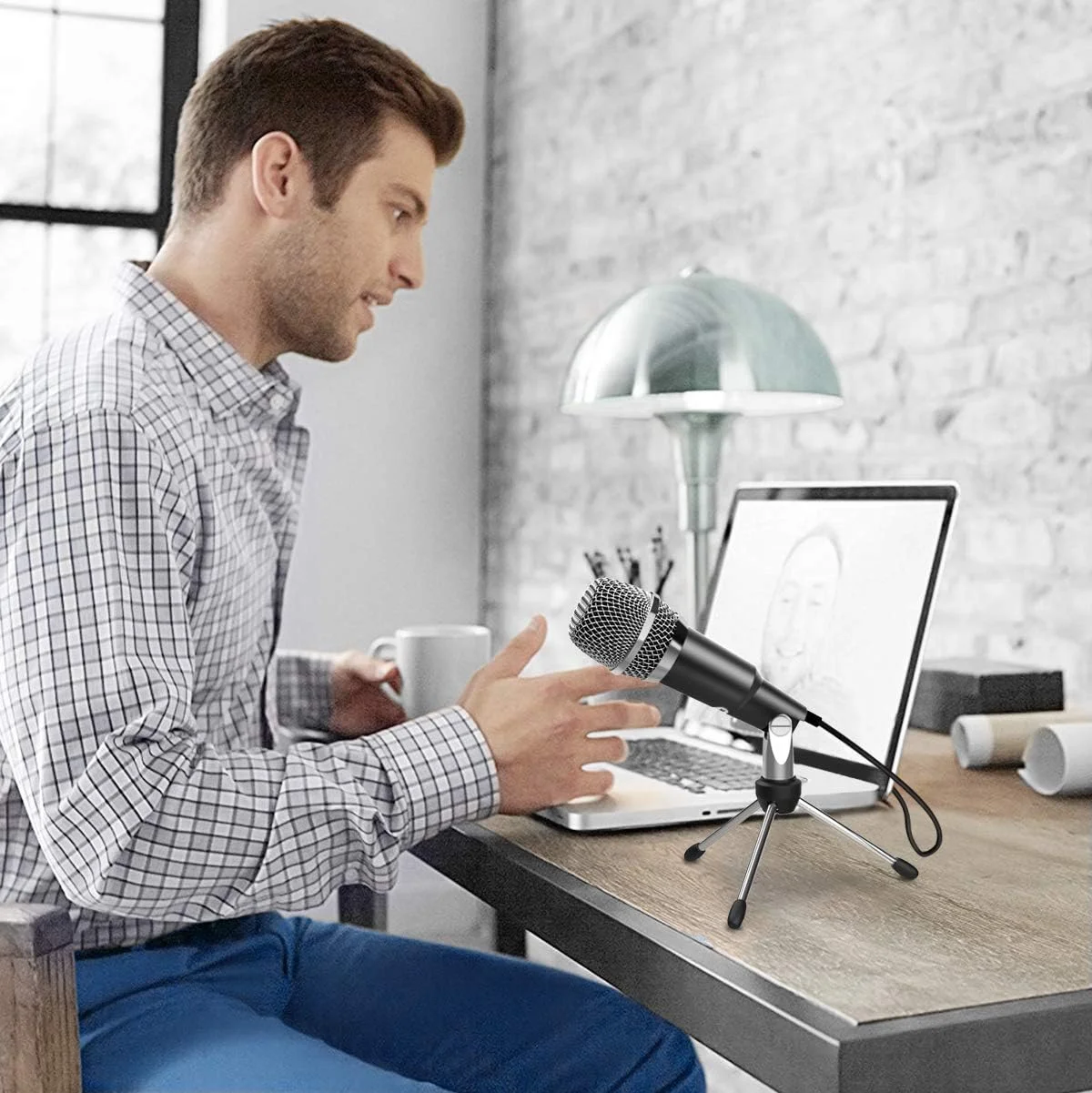 میکروفون USB FIFINE، میکروفون کاندنسر USB خانگی Plug & Play برای اسکایپ، ضبط برای یوتیوب، جستجوی صوتی گوگل، بازیها (ویندوز/مک)-K668 میکروفون USB FIFINE، میکروفون کاندنسر USB خانگی Plug & Play برای اسکایپ، ضبط برای یوتیوب، جستجوی صوتی گوگل، بازیها (ویندوز/مک)-K668