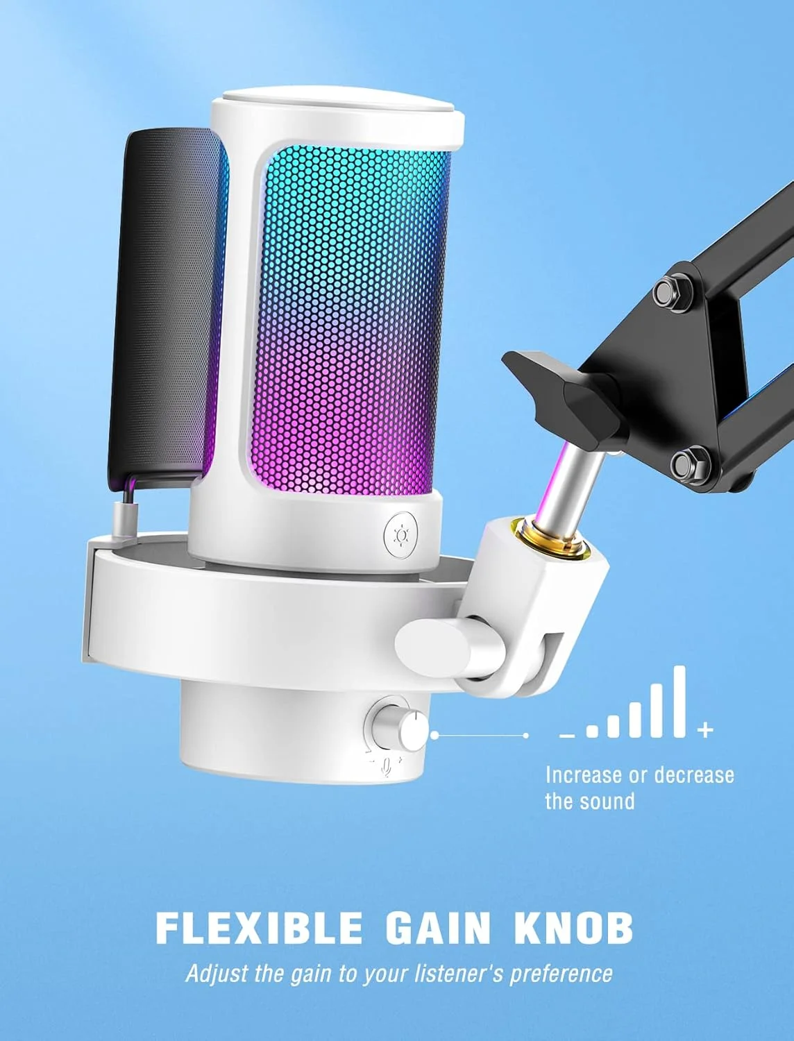 میکروفون USB FIFINE برای کامپیوتر، میکروفون گیمینگ برای استریمینگ پادکست استودیو، میکروفون USBC برای PS4 PS5 MAC با کنترل RGB، سوئیچ قطع صدا، جک هدفون، پاپ فیلتر میکروفون USB FIFINE برای کامپیوتر، میکروفون گیمینگ برای استریمینگ پادکست استودیو، میکروفون USBC برای PS4 PS5 MAC با کنترل RGB، سوئیچ قطع صدا، جک هدفون، پاپ فیلتر