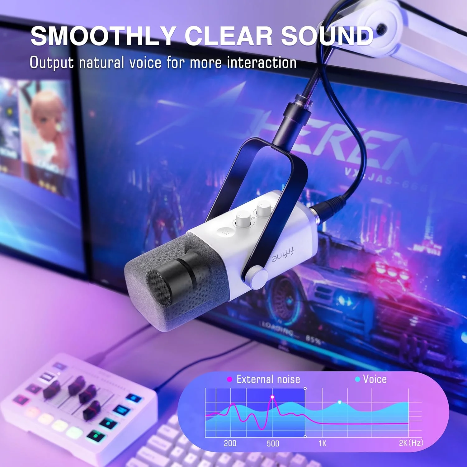 بسته تجهیزات گیمینگ Fifine، میکروفون استریمینگ دینامیک XLR/USB با مجموعه میکسر صدا، میکروفون ضبط پادکست با دکمه تنظیم گین، بازی صوتی - KS5W بسته تجهیزات گیمینگ Fifine، میکروفون استریمینگ دینامیک XLR/USB با مجموعه میکسر صدا، میکروفون ضبط پادکست با دکمه تنظیم گین، بازی صوتی - KS5W