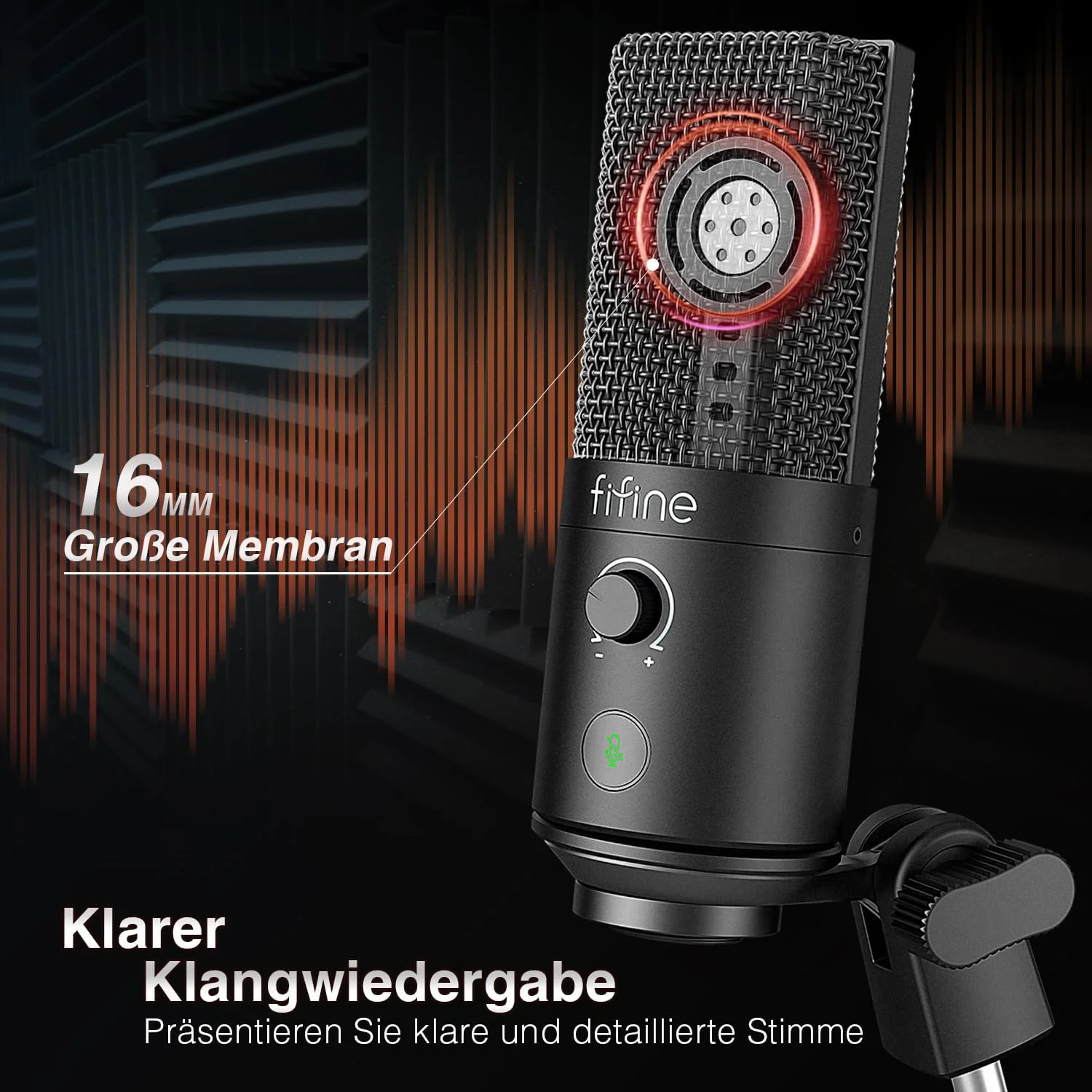 کیت میکروفون USB FIFINE با دکمه قطع صدا، میکروفون پادکست با پایه بازویی برای کامپیوتر شخصی، میکروفون کاندنسر استودیویی برای ضبط استریمینگ وکال و صداگذاری - T669PRO1 کیت میکروفون USB FIFINE با دکمه قطع صدا، میکروفون پادکست با پایه بازویی برای کامپیوتر شخصی، میکروفون کاندنسر استودیویی برای ضبط استریمینگ وکال و صداگذاری - T669PRO1