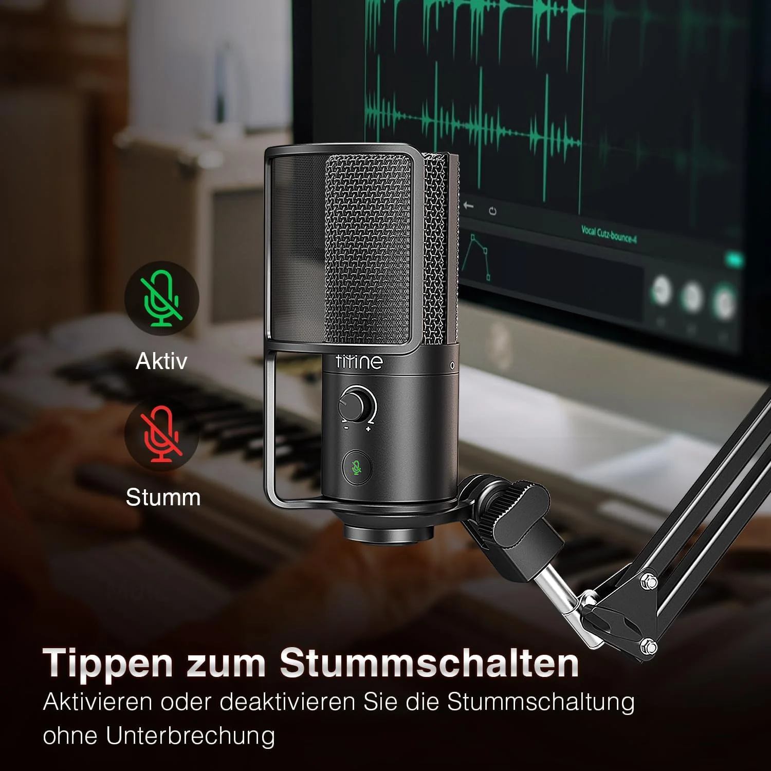 کیت میکروفون USB FIFINE با دکمه قطع صدا، میکروفون پادکست با پایه بازویی برای کامپیوتر شخصی، میکروفون کاندنسر استودیویی برای ضبط استریمینگ وکال و صداگذاری - T669PRO1 کیت میکروفون USB FIFINE با دکمه قطع صدا، میکروفون پادکست با پایه بازویی برای کامپیوتر شخصی، میکروفون کاندنسر استودیویی برای ضبط استریمینگ وکال و صداگذاری - T669PRO1