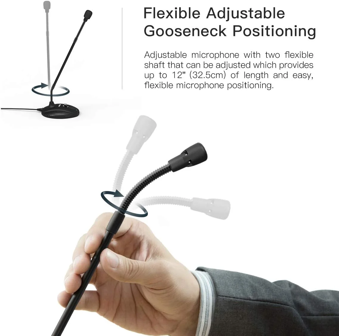 میکروفون کامپیوتر FIFINE، میکروفون گردن غازی رومیزی، دکمه بی صدا با نشانگر LED، میکروفون USB برای ویندوز/مک. ایده آل برای استریم بازی، یوتیوب، پادکست. (K052)