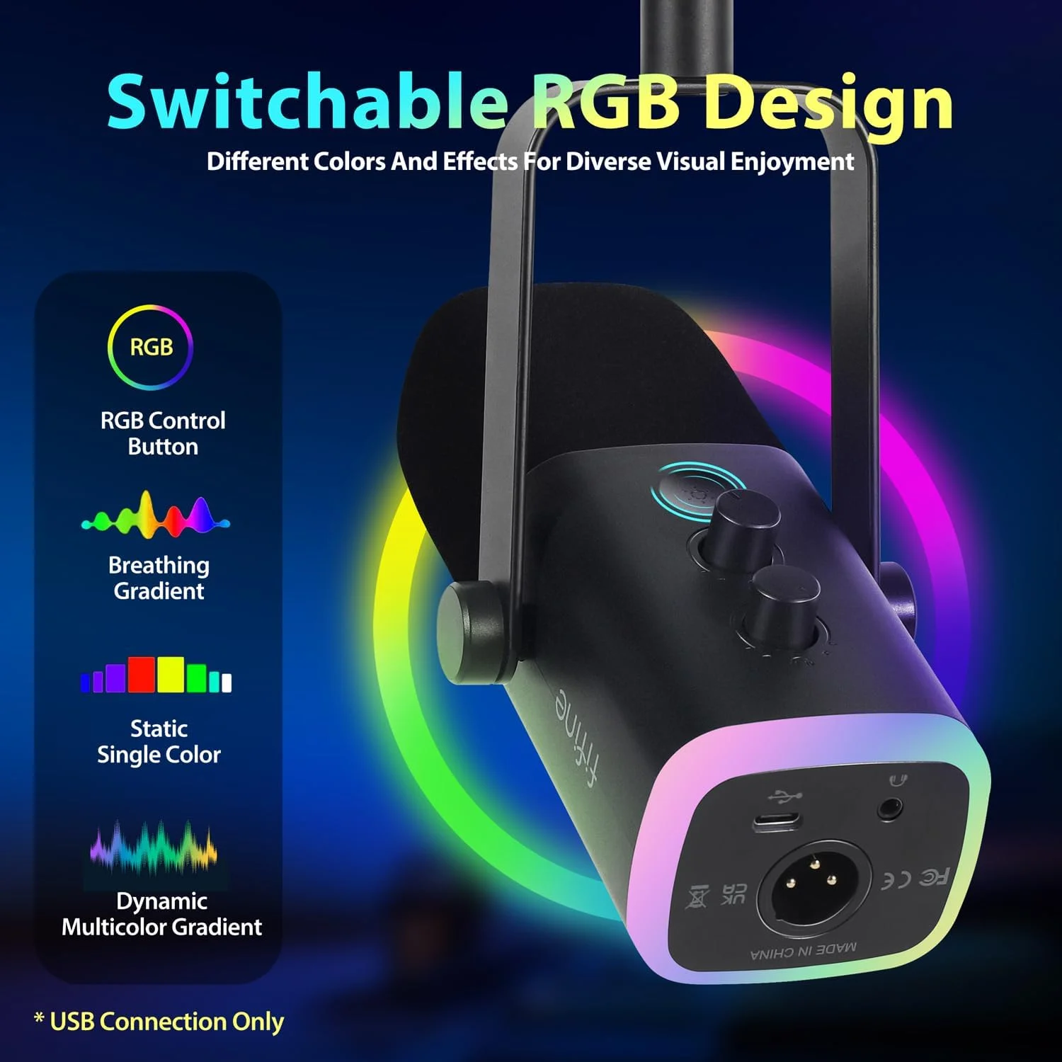 میکروفون استریمینگ XLR FIFINE با بازویی برای استودیوی پادکست، میکروفون دینامیک USB گیمینگ PC با دکمه قطع صدا، برای PS4/5 Mac کارت صداهای میکسر میکروفون استریمینگ XLR FIFINE با بازویی برای استودیوی پادکست، میکروفون دینامیک USB گیمینگ PC با دکمه قطع صدا، برای PS4/5 Mac کارت صداهای میکسر