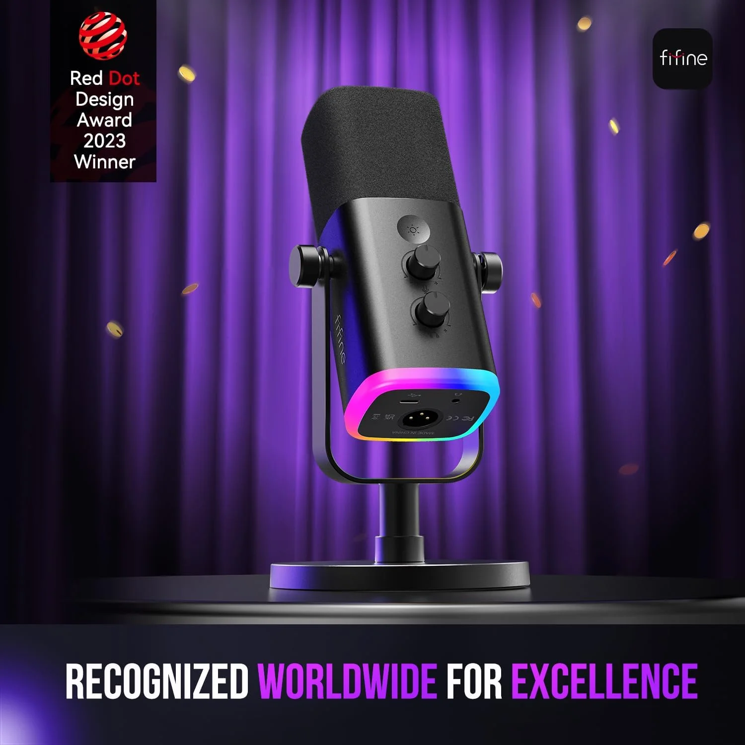 میکروفون داینامیک XLR/USB FIFINE برای ضبط پادکست، میکروفون استریمینگ گیمینگ کامپیوتر PC با نور RGB، دکمه قطع صدا، جک هدفون، پایه رومیزی، میکروفون وکال برای آواز خواندن در یوتیوب - AmpliGame AM8 میکروفون داینامیک XLR/USB FIFINE برای ضبط پادکست، میکروفون استریمینگ گیمینگ کامپیوتر PC با نور RGB، دکمه قطع صدا، جک هدفون، پایه رومیزی، میکروفون وکال برای آواز خواندن در یوتیوب - AmpliGame AM8