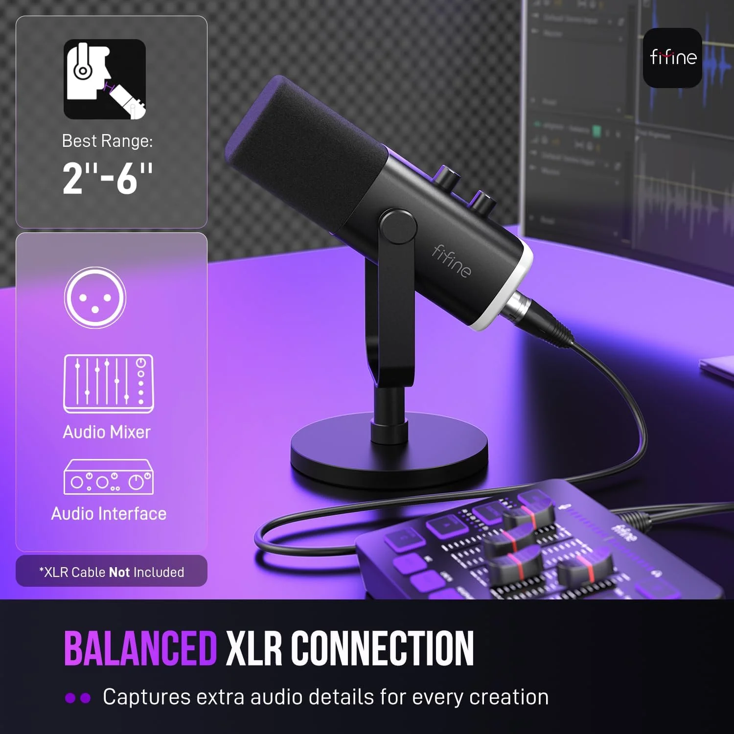 میکروفون داینامیک XLR/USB FIFINE برای ضبط پادکست، میکروفون استریمینگ گیمینگ کامپیوتر PC با نور RGB، دکمه قطع صدا، جک هدفون، پایه رومیزی، میکروفون وکال برای آواز خواندن در یوتیوب - AmpliGame AM8 میکروفون داینامیک XLR/USB FIFINE برای ضبط پادکست، میکروفون استریمینگ گیمینگ کامپیوتر PC با نور RGB، دکمه قطع صدا، جک هدفون، پایه رومیزی، میکروفون وکال برای آواز خواندن در یوتیوب - AmpliGame AM8