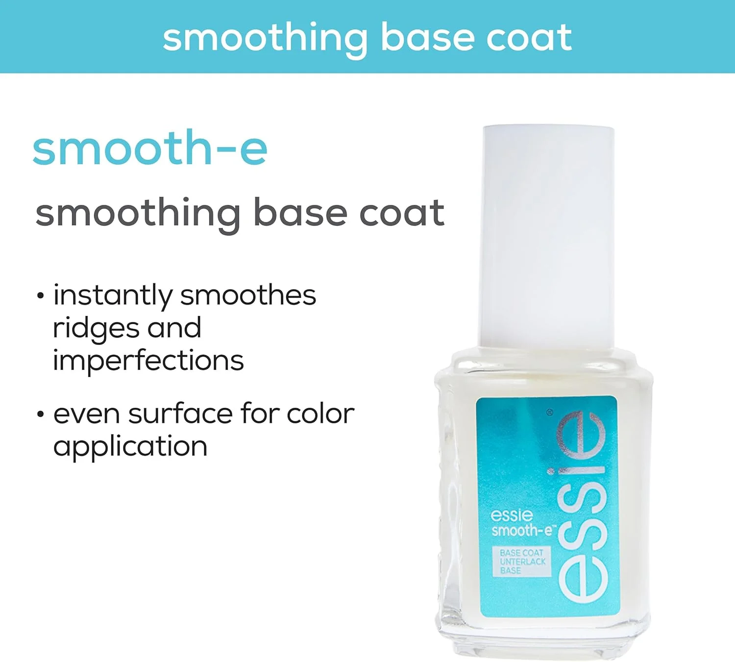 لاک پایه صاف کننده ناخن اسسی مدل Smooth-E، شفاف، 13.5 میلی لیتر
