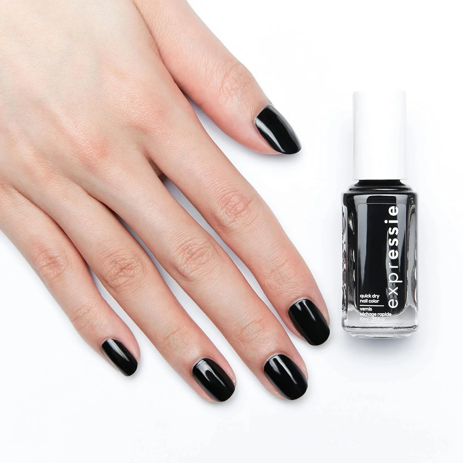 لاک ناخن خشک‌شونده سریع Essie expressie، رنگ Now Or Never، مشکی، 10 میلی‌لیتر