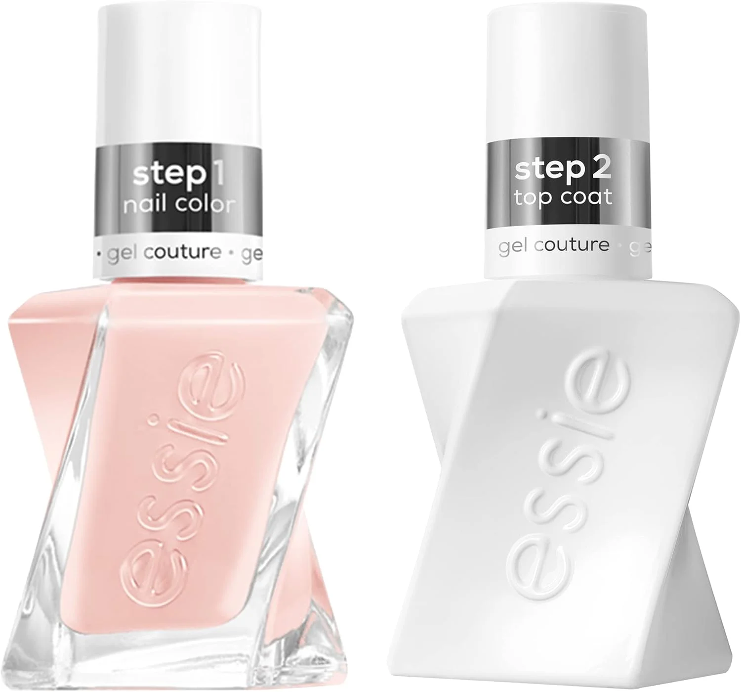 ست لاک ناخن ژلی بادوام Essie Gel Couture، صورتی کالباسی ملایم، Fairy Tailor + تاپ کت، 13.5 میلی لیتر
