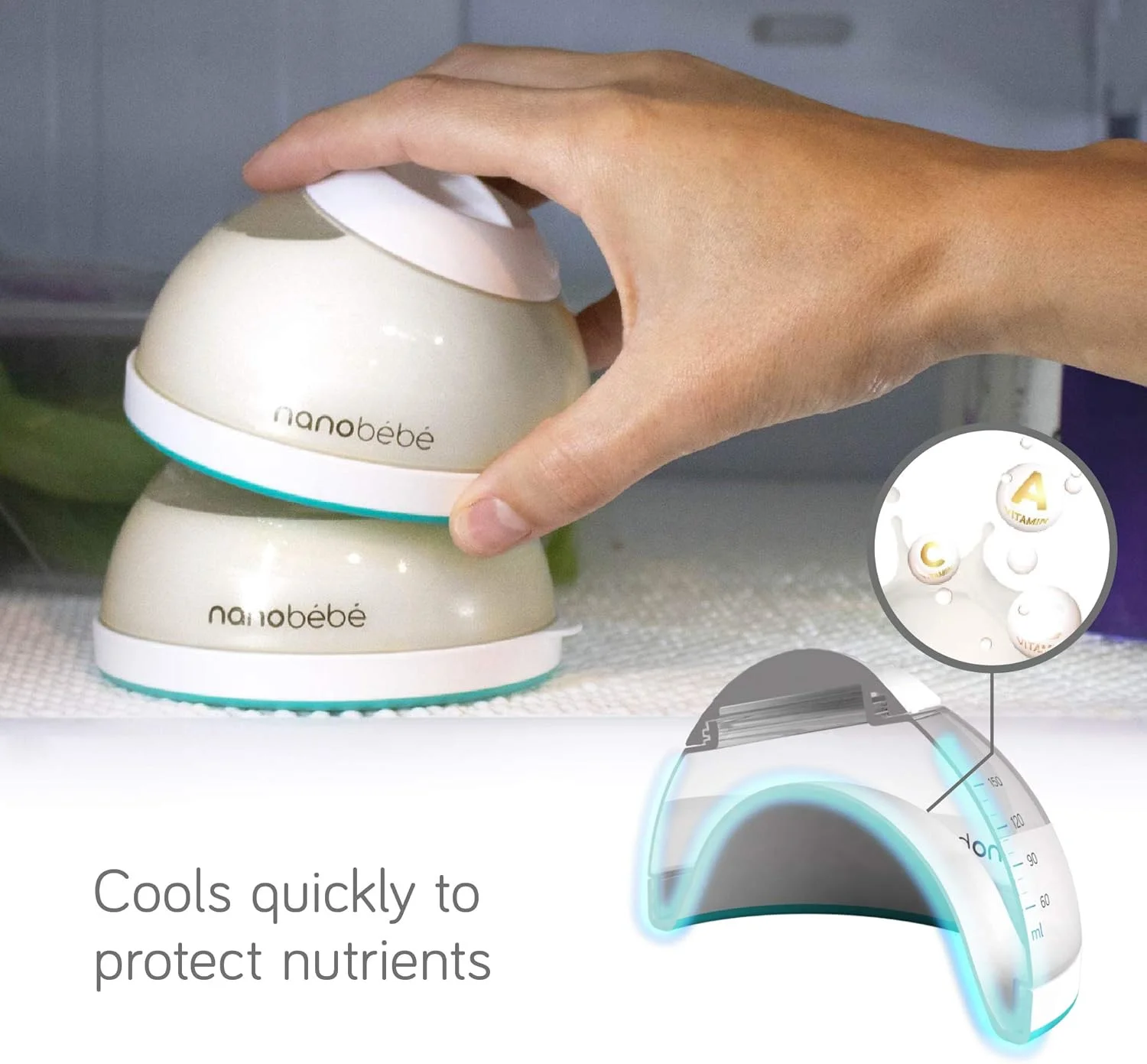 ست شیشه شیر نوزاد Nanobébé برای تغذیه با شیر مادر، ست شیشه شیر نوزاد شامل گرم کننده شیشه شیر، برنده جایزه TTPM، آبی فیروزه ای، ست 10 تکه ست شیشه شیر نوزاد Nanobébé برای تغذیه با شیر مادر، ست شیشه شیر نوزاد شامل گرم کننده شیشه شیر، برنده جایزه TTPM، آبی فیروزه ای، ست 10 تکه