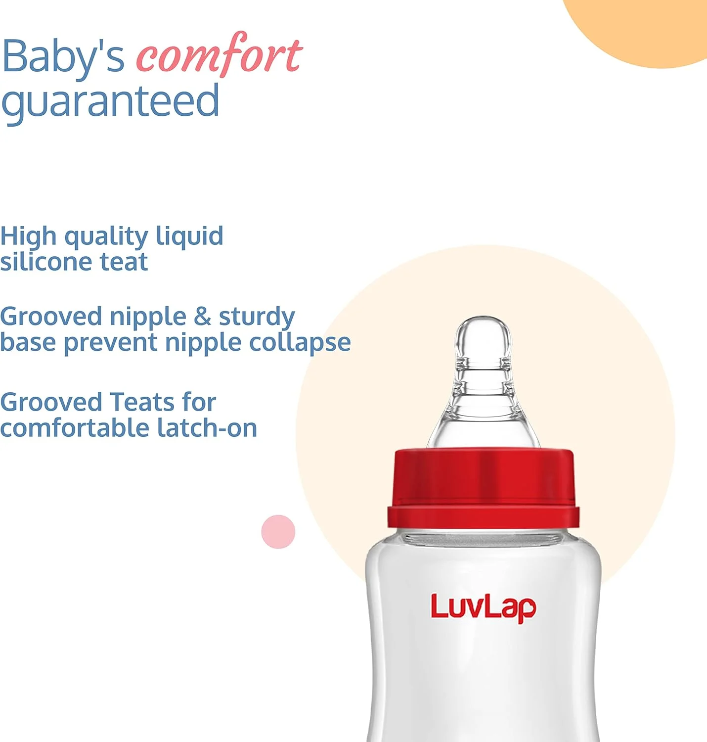 شیشه شیر ضد نفخ نوزاد Luv Lap با گردن باریک، 125 میلی لیتر، بسته 2 عددی شیشه شیر ضد نفخ نوزاد Luv Lap با گردن باریک، 125 میلی لیتر، بسته 2 عددی