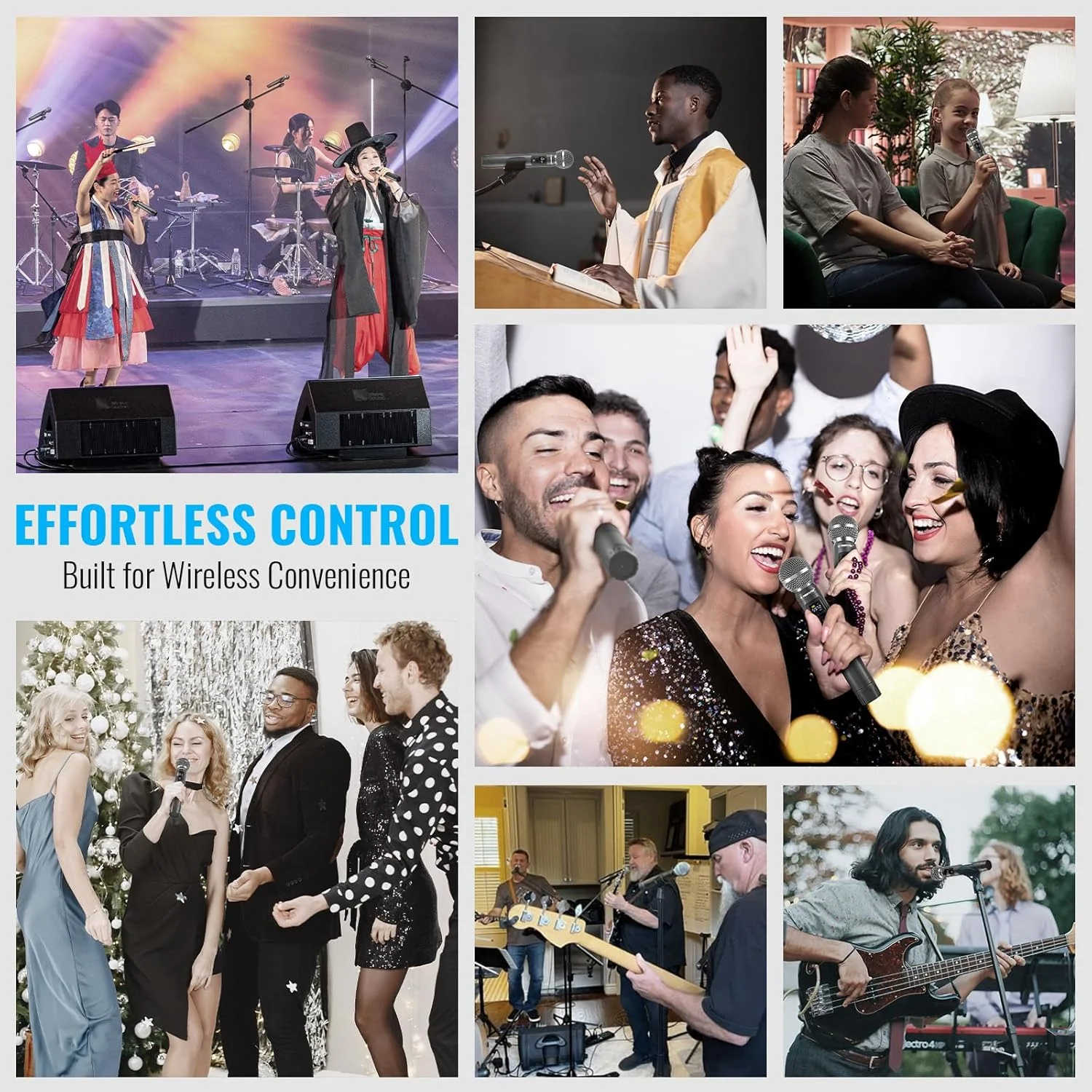 سیستم میکروفون بی سیم Phenyx Pro، ست میکروفون بی سیم فلزی 8 کاناله با 8 میکروفون بی سیم، 8x20 فرکانس UHF، برد 200 فوت، میکروفون های دینامیک برای آواز، کارائوکه، کلیسا، دی جی (PTU-4200-8H) سیستم میکروفون بی سیم Phenyx Pro، ست میکروفون بی سیم فلزی 8 کاناله با 8 میکروفون بی سیم، 8x20 فرکانس UHF، برد 200 فوت، میکروفون های دینامیک برای آواز، کارائوکه، کلیسا، دی جی (PTU-4200-8H)