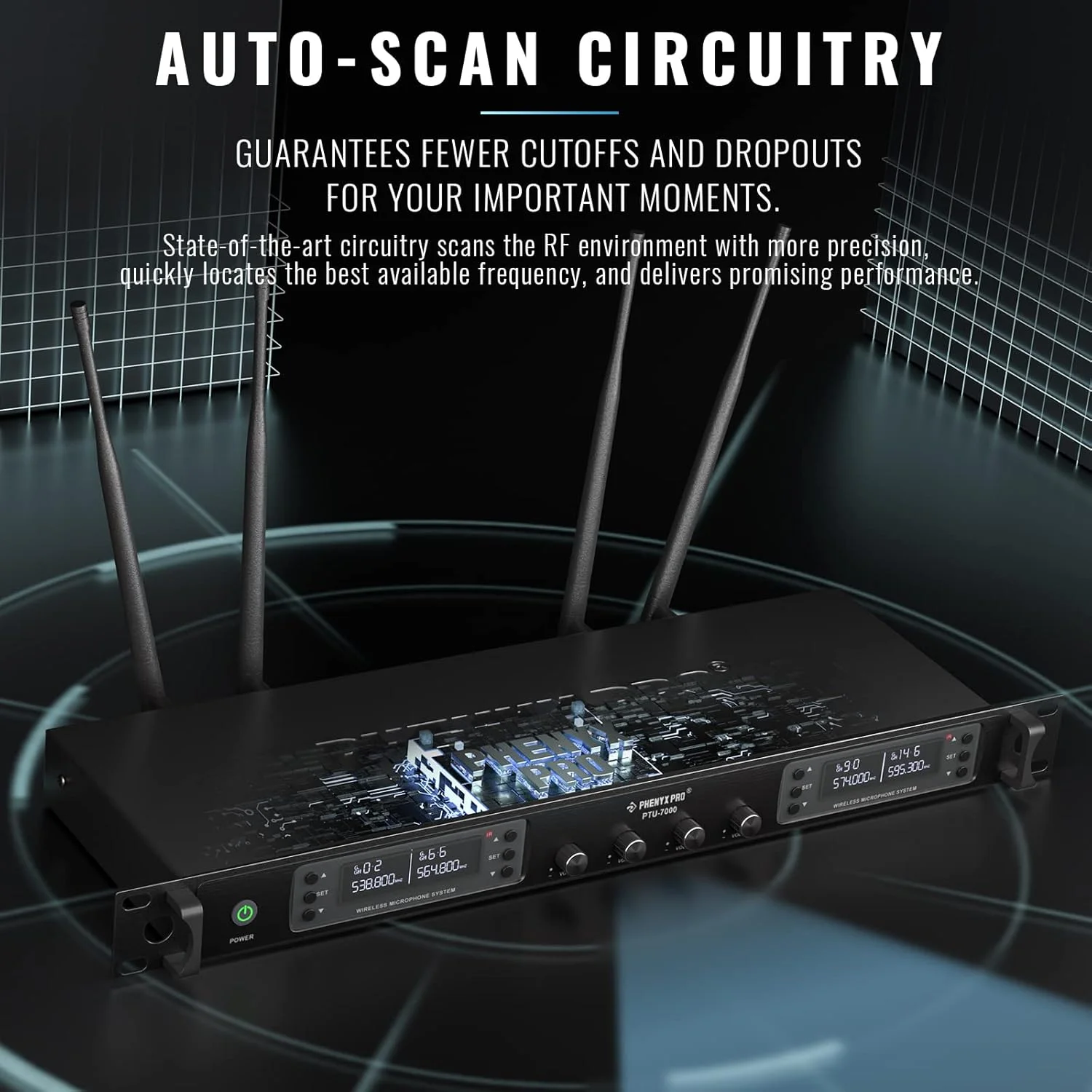 سیستم میکروفون بی سیم Phenyx Pro، میکروفون بی سیم چهار کاناله، با 4x40 فرکانس UHF، اسکن خودکار، برد بلند 328 فوتی، 4 میکروفون دستی دینامیک برای آواز، کلیسا، کارائوکه (PTU-7000-4H) سیستم میکروفون بی سیم Phenyx Pro، میکروفون بی سیم چهار کاناله، با 4x40 فرکانس UHF، اسکن خودکار، برد بلند 328 فوتی، 4 میکروفون دستی دینامیک برای آواز، کلیسا، کارائوکه (PTU-7000-4H)