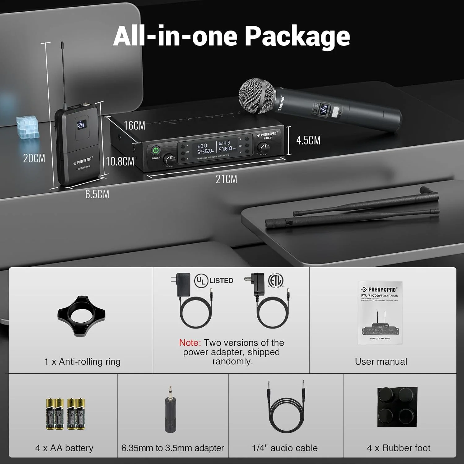 سیستم میکروفون بی سیم UHF Phenyx Pro، ست میکروفون بی سیم دستی/بادی پک/یقه ای/هدست، چند کاناله، عملکرد حرفه ای با برد طولانی، ایده آل برای ارائه، PA، کلیسا (PTU-71-New)، سیستم میکروفون بی سیم Phenyx Pro، ست میکروفون دوگانه با میکروفون های دستی/بادی پک/یقه ای، 2x100 کانال UHF، برد 328 فوت، برای آواز خواندن، کلیسا (PTU-71-1H1B) سیستم میکروفون بی سیم UHF Phenyx Pro، ست میکروفون بی سیم دستی/بادی پک/یقه ای/هدست، چند کاناله، عملکرد حرفه ای با برد طولانی، ایده آل برای ارائه، PA، کلیسا (PTU-71-New)، سیستم میکروفون بی سیم Phenyx Pro، ست میکروفون دوگانه با میکروفون های دستی/بادی پک/یقه ای، 2x100 کانال UHF، برد 328 فوت، برای آواز خواندن، کلیسا (PTU-71-1H1B)
