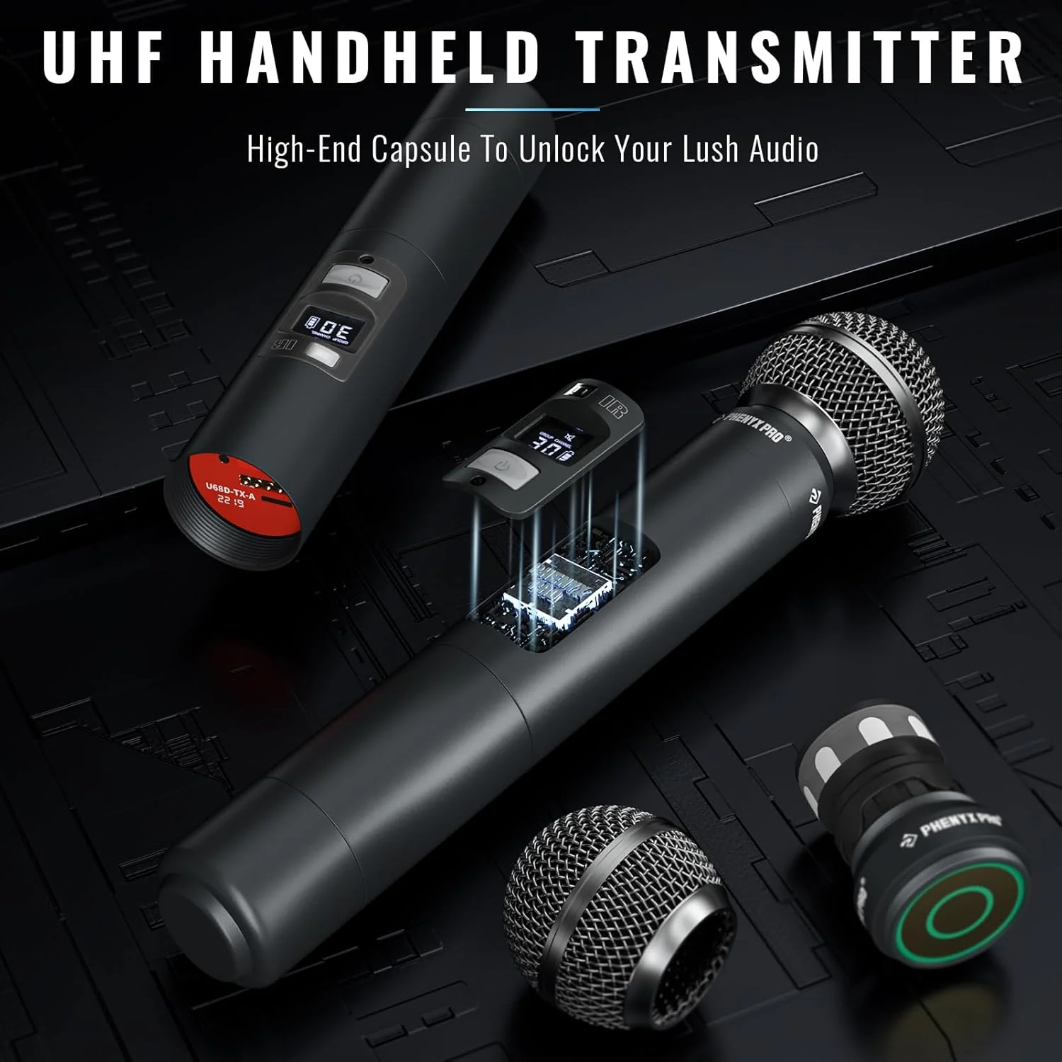 میکروفون بی سیم حرفه ای Phenyx Pro، میکروفون دینامیک UHF، میکروفون بی سیم فلزی، میکروفون دستی برای PTU-71/PTU-7000/PTU-6000 با فرکانس های قابل انتخاب (PWH-7) میکروفون بی سیم حرفه ای Phenyx Pro، میکروفون دینامیک UHF، میکروفون بی سیم فلزی، میکروفون دستی برای PTU-71/PTU-7000/PTU-6000 با فرکانس های قابل انتخاب (PWH-7)