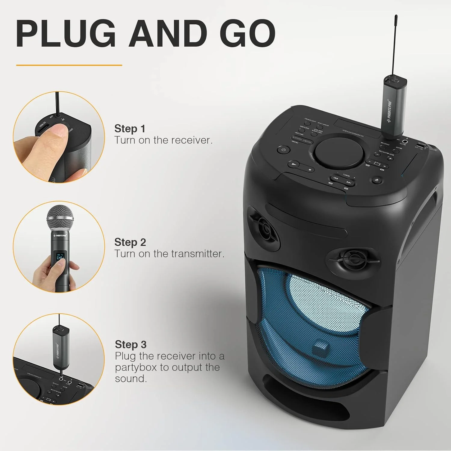 سیستم میکروفون بی سیم دیجیتال دوگانه Phenyx Pro، با 2 میکروفون دستی دینامیک، 15 گروه فرکانس UHF، مینی رسیور، میکروفون بی سیم فلزی برای کارائوکه، کلیسا، دی جی، آواز خواندن (PDP-2-2H) سیستم میکروفون بی سیم دیجیتال دوگانه Phenyx Pro، با 2 میکروفون دستی دینامیک، 15 گروه فرکانس UHF، مینی رسیور، میکروفون بی سیم فلزی برای کارائوکه، کلیسا، دی جی، آواز خواندن (PDP-2-2H)