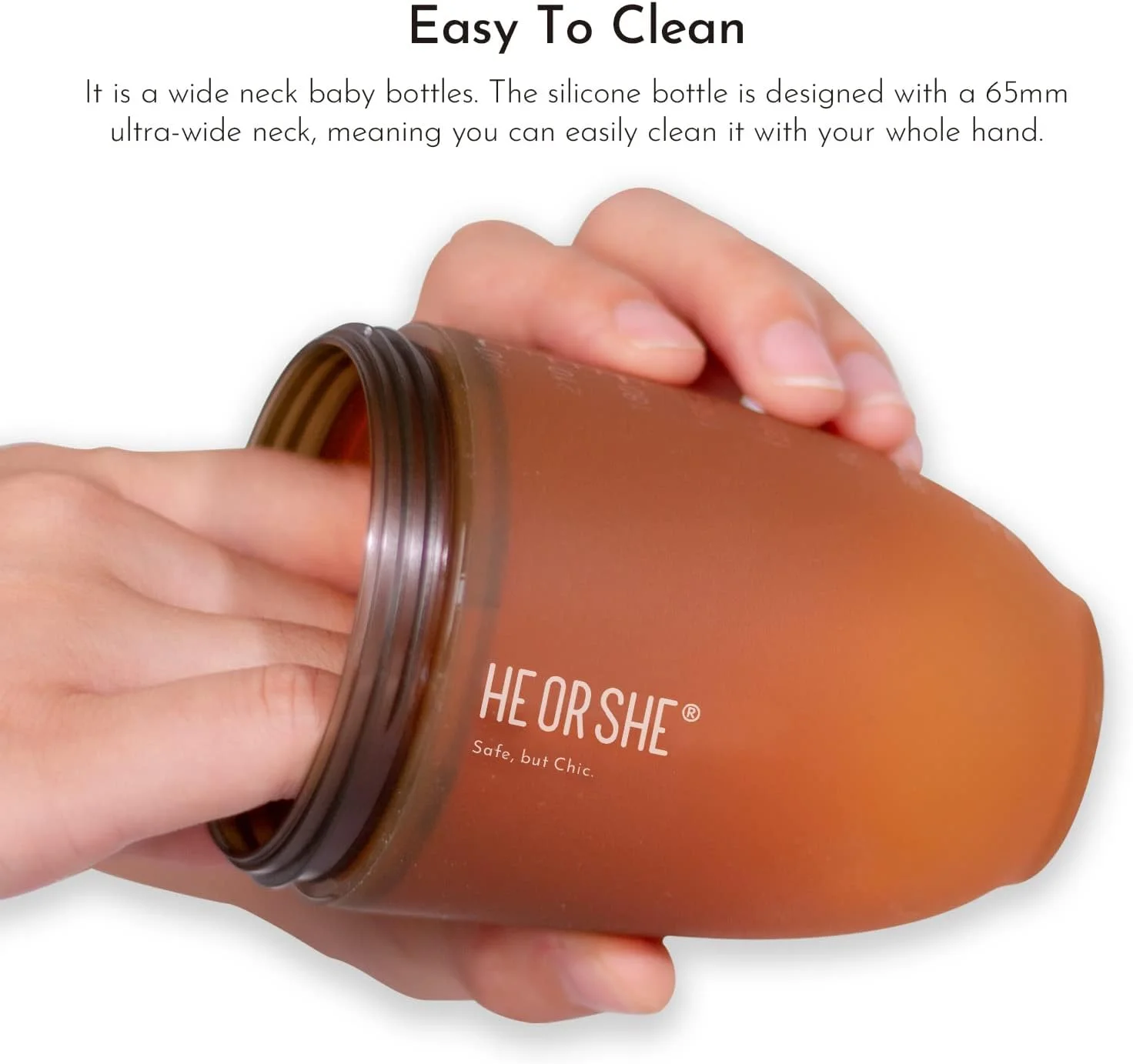 بطری سیلیکونی کودک HE OR SHE - بطری های ضد نفخ - بطری های 150 میلی لیتری - بطری شیردهی نرم - دهانه پهن، مونتاژ و تمیز کردن آسان با درپوش خاکستری بطری سیلیکونی کودک HE OR SHE - بطری های ضد نفخ - بطری های 150 میلی لیتری - بطری شیردهی نرم - دهانه پهن، مونتاژ و تمیز کردن آسان با درپوش خاکستری