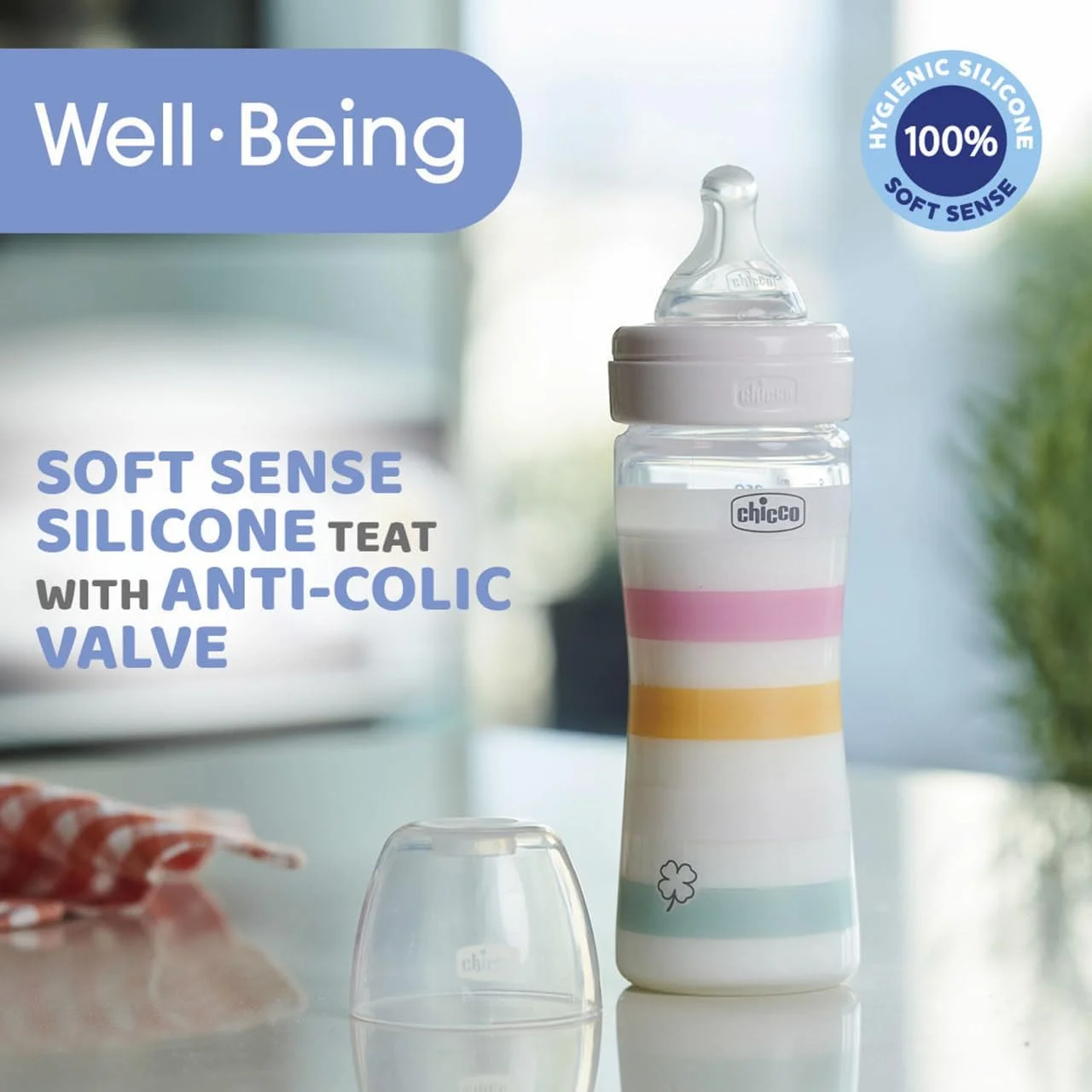 شیشه شیر کودک چیکو مدل Well-Being حجم 250 میلی لیتر جریان متوسط 2+ ماه سیلیکونی نارنجی شیشه شیر کودک چیکو مدل Well-Being حجم 250 میلی لیتر جریان متوسط 2+ ماه سیلیکونی نارنجی