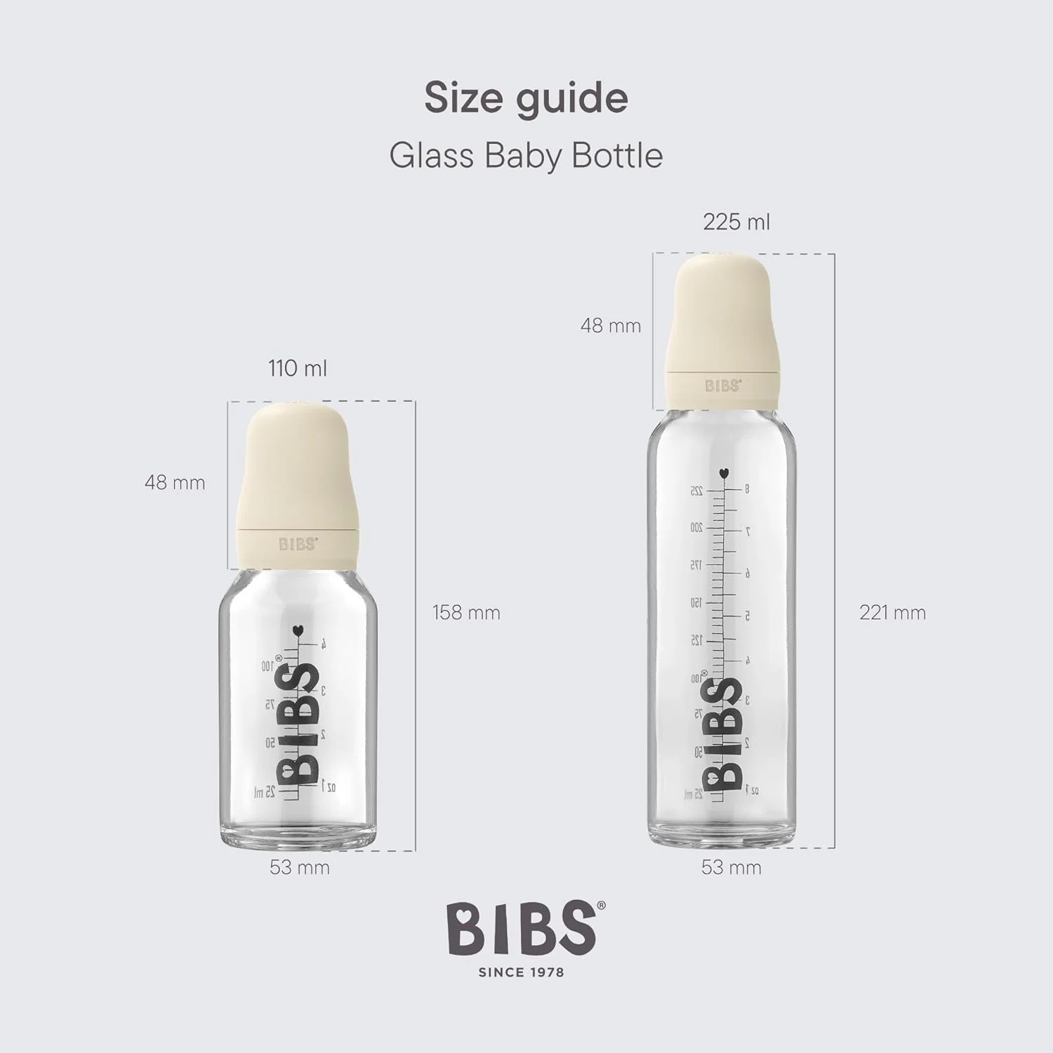شیشه شیر کودک BIBS، 225 میلی لیتر، آبی آسمانی شیشه شیر کودک BIBS، 225 میلی لیتر، آبی آسمانی