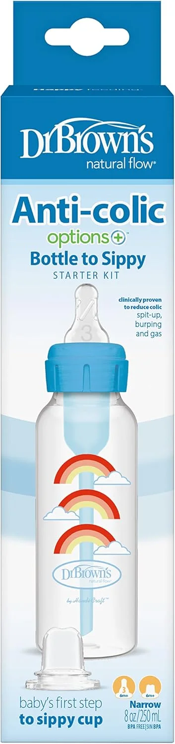 بطری شیرخوری دکتر براونز PP باریک آپشنز+ به لیوان آموزشی، یک عدد بطری شیرخوری دکتر براونز PP باریک آپشنز+ به لیوان آموزشی، یک عدد