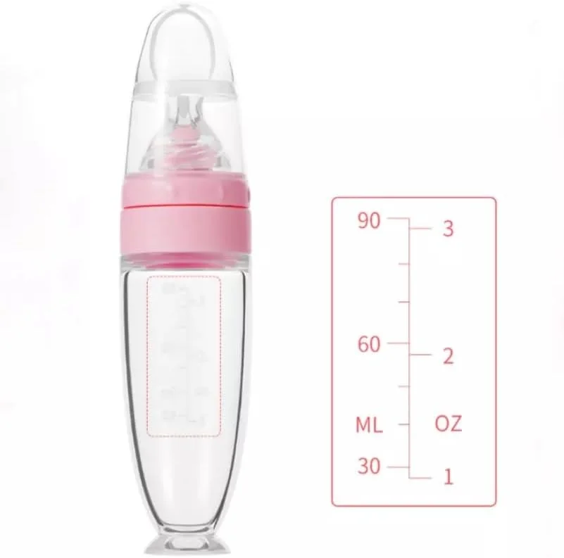 شیشه شیر سیلیکونی نوزاد BABYTOT با قاشق | شیشه شیر فشاری بدون BPA با نوک قطره چکانی | قاشق سیلیکونی نرم برای غذای کودک و دارو | تمیز کردن آسان | 0-4 سال (صورتی) شیشه شیر سیلیکونی نوزاد BABYTOT با قاشق | شیشه شیر فشاری بدون BPA با نوک قطره چکانی | قاشق سیلیکونی نرم برای غذای کودک و دارو | تمیز کردن آسان | 0-4 سال (صورتی)