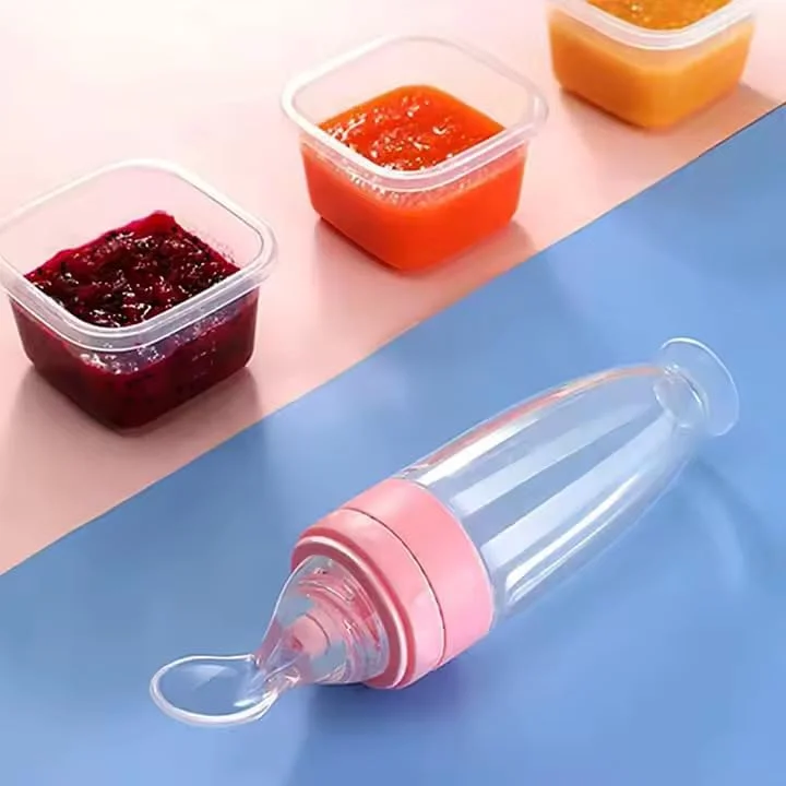شیشه شیر سیلیکونی نوزاد BABYTOT با قاشق | شیشه شیر فشاری بدون BPA با نوک قطره چکانی | قاشق سیلیکونی نرم برای غذای کودک و دارو | تمیز کردن آسان | 0-4 سال (صورتی) شیشه شیر سیلیکونی نوزاد BABYTOT با قاشق | شیشه شیر فشاری بدون BPA با نوک قطره چکانی | قاشق سیلیکونی نرم برای غذای کودک و دارو | تمیز کردن آسان | 0-4 سال (صورتی)
