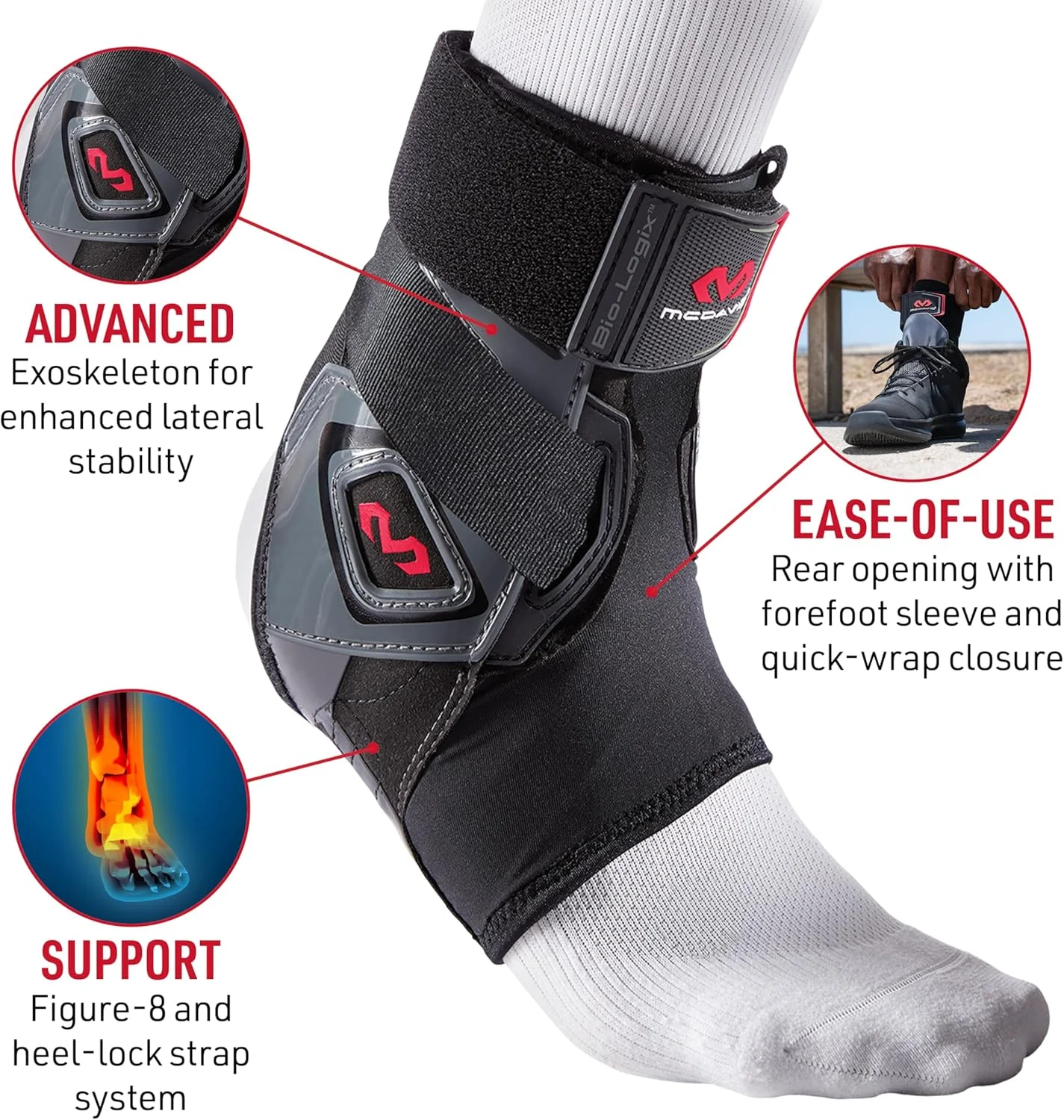 مچ بند پا McDavid Bio-Logix، مشکی، XL/XXL