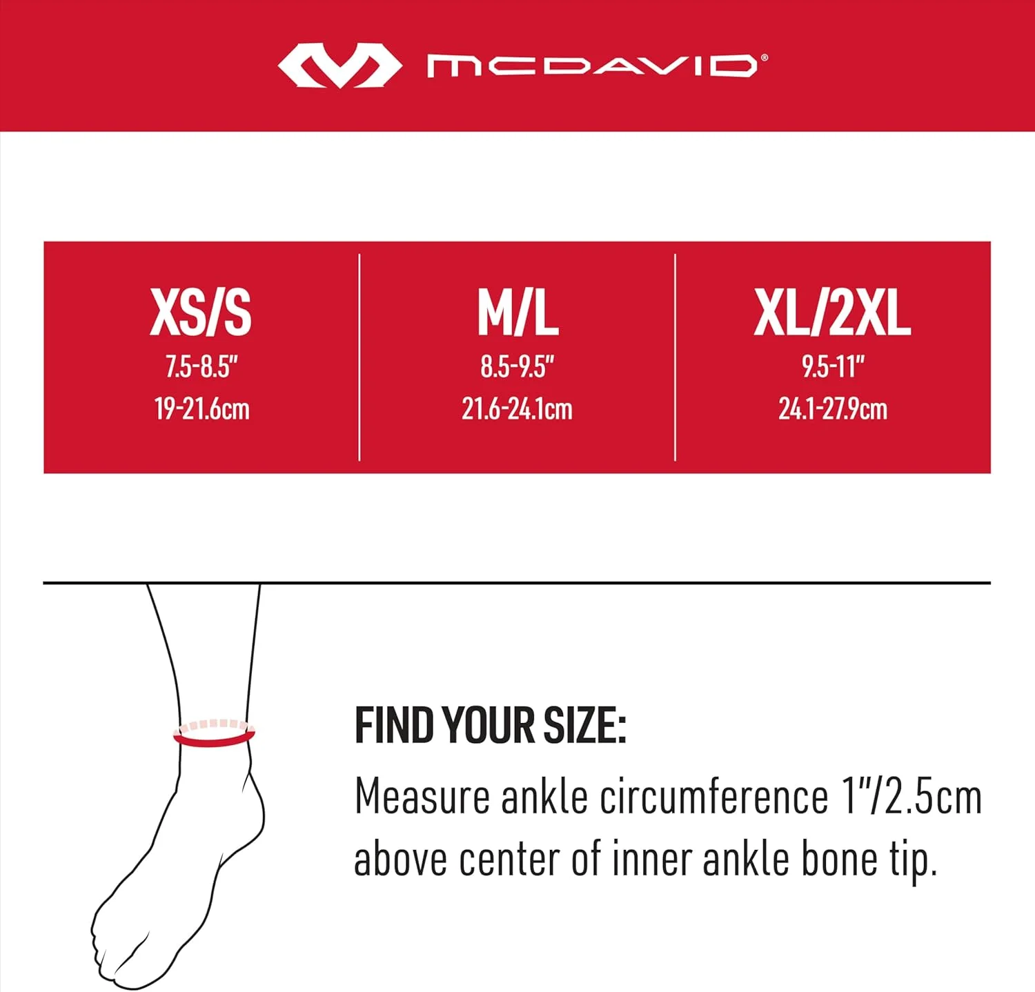 مچ بند پا McDavid Bio-Logix، مشکی، XL/XXL