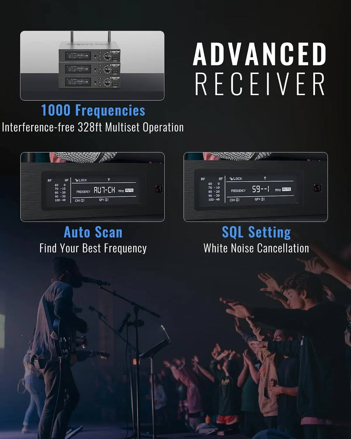 سیستم میکروفون بی سیم True Diversity Phenyx Pro با 1000 کانال قابل تنظیم، مجموعه میکروفون بی سیم تک با اسکن خودکار، میکروفون دینامیک حرفه ای UHF برای آواز، استیج و استودیو (PTU-1U) سیستم میکروفون بی سیم True Diversity Phenyx Pro با 1000 کانال قابل تنظیم، مجموعه میکروفون بی سیم تک با اسکن خودکار، میکروفون دینامیک حرفه ای UHF برای آواز، استیج و استودیو (PTU-1U)