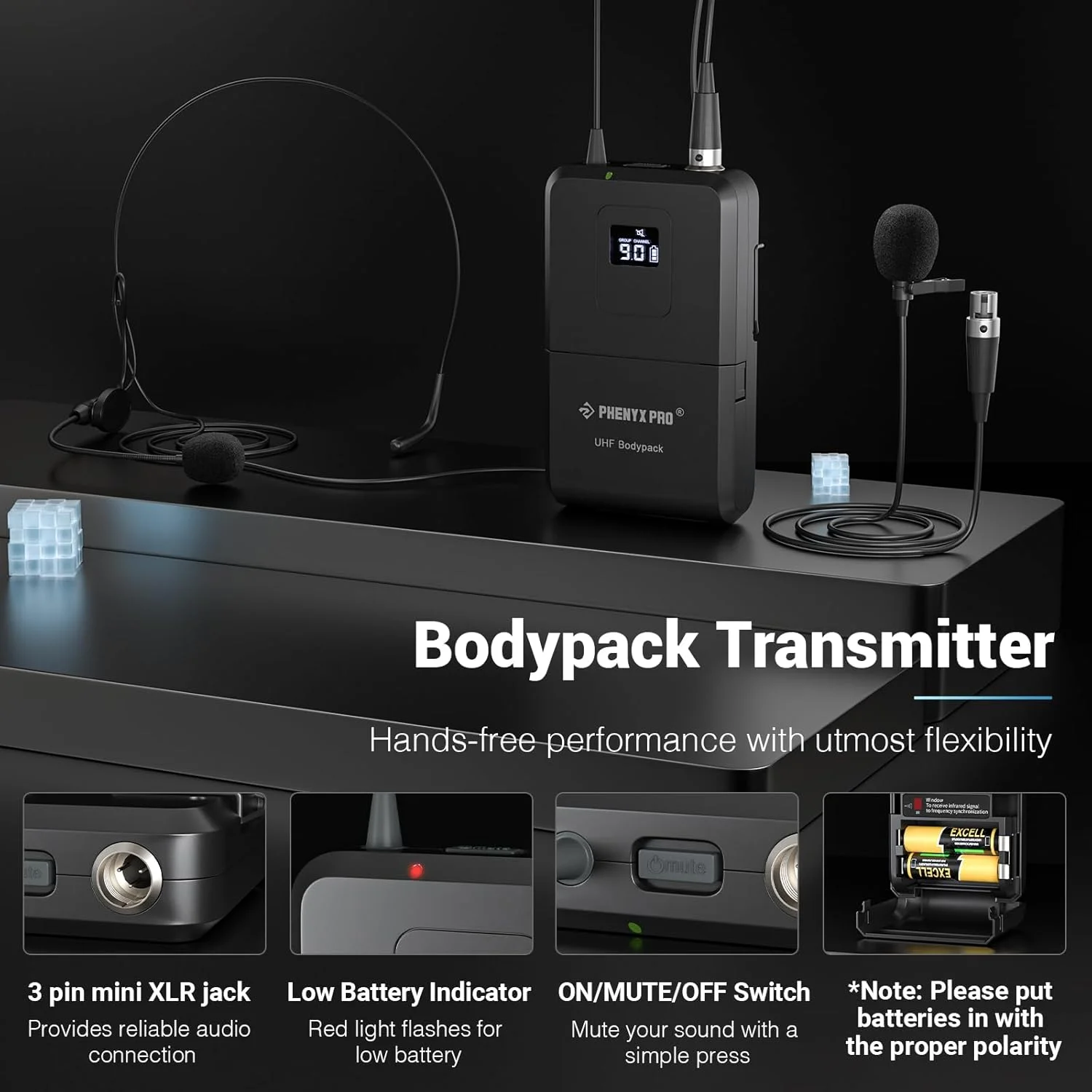 سیستم میکروفون بی سیم دوگانه UHF Phenyx Pro، مجموعه میکروفون بی سیم اسکن خودکار با 2x100 فرکانس، 2 بادی پک و هدست/میکروفون یقه ای برای سخنرانی، آواز، کلیسا، دی جی (PTU-71-2B) سیستم میکروفون بی سیم دوگانه UHF Phenyx Pro، مجموعه میکروفون بی سیم اسکن خودکار با 2x100 فرکانس، 2 بادی پک و هدست/میکروفون یقه ای برای سخنرانی، آواز، کلیسا، دی جی (PTU-71-2B)