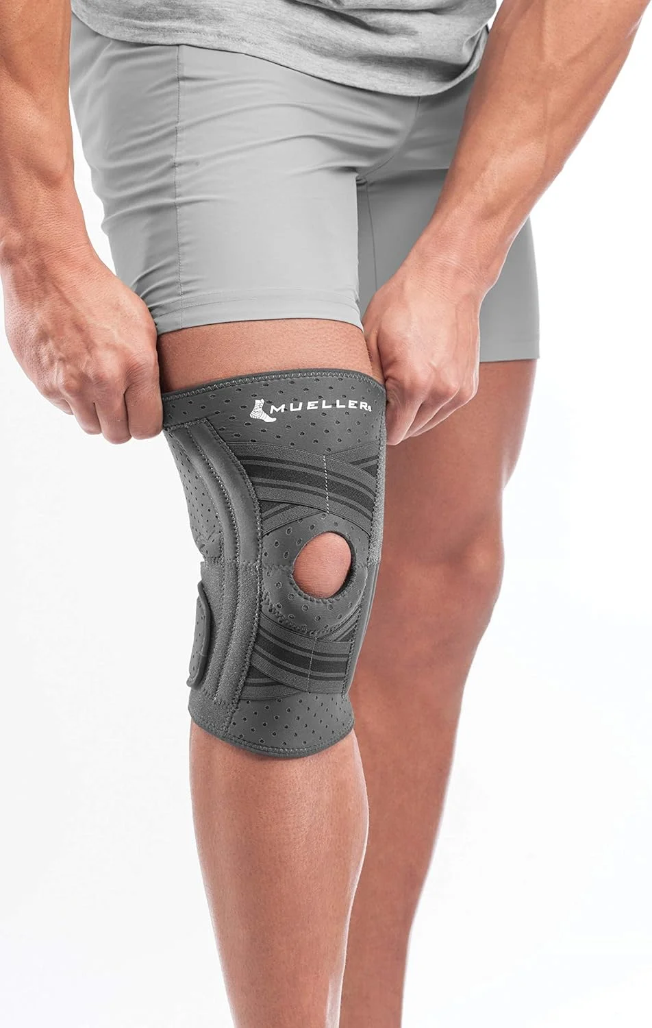 زانوبند تثبیت کننده Mueller Comfort Plus، خاکستری، بزرگ/خیلی بزرگ | زانوبند تثبیت کننده زانوبند تثبیت کننده Mueller Comfort Plus، خاکستری، بزرگ/خیلی بزرگ | زانوبند تثبیت کننده