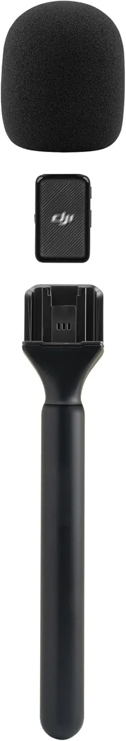 پایه نگهدارنده میکروفون، آداپتور نصب میکروفون بی سیم مصاحبه، سر فوم مشکی، دستی