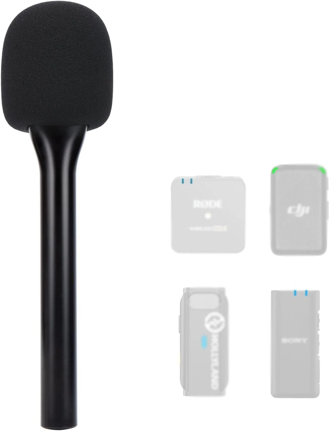 پایه میکروفون بی سیم قابل حمل، پایه جهانی برای فرستنده های Rode GO 2، Synco، Movo، مشکی