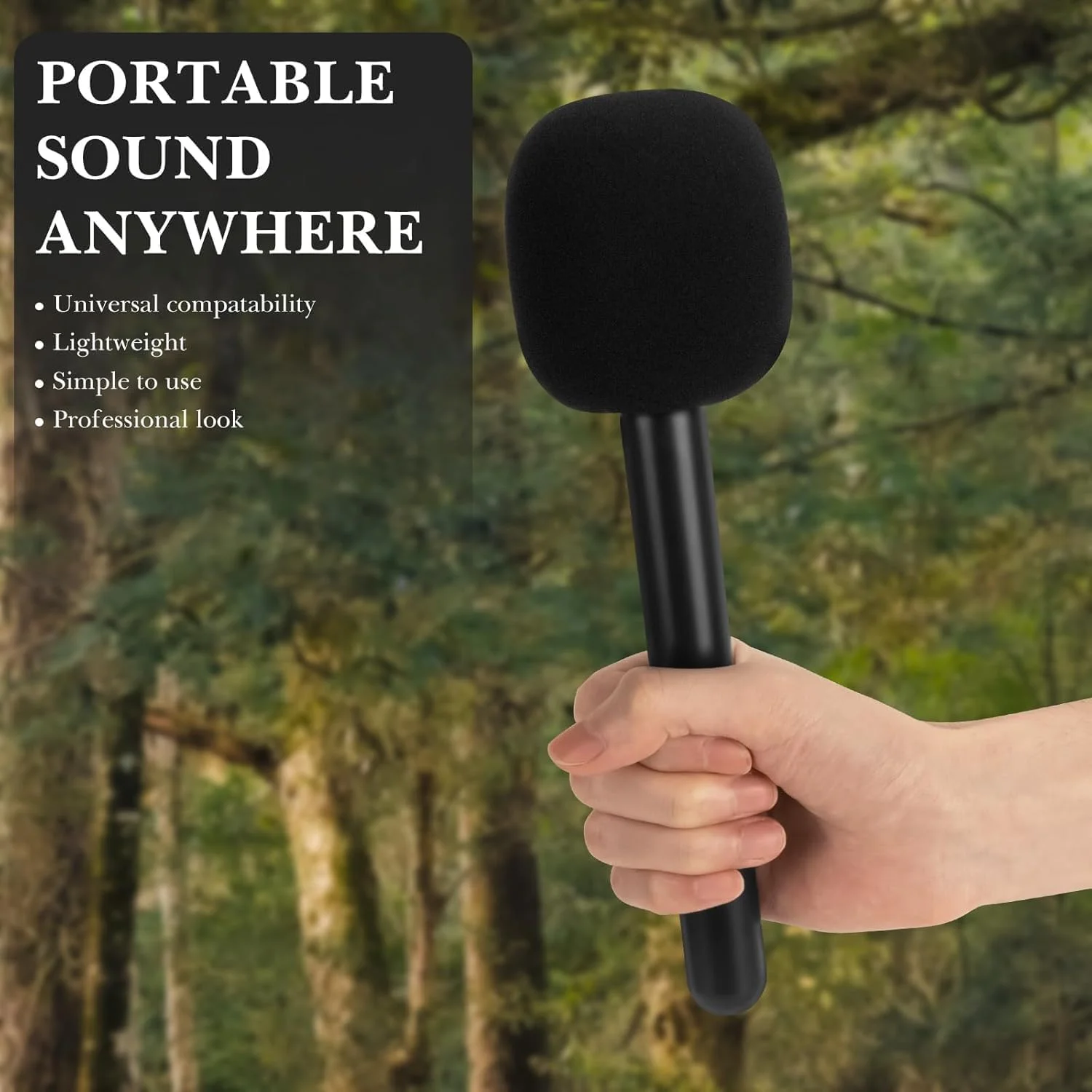 آداپتور میکروفون بی سیم مصاحبه Creators، آداپتور دستی Mic GO با بادگیر، پایه نگهدارنده میکروفون سازگار با MIC 1، MIC 2، Rode Wireless GO II (مشکی)