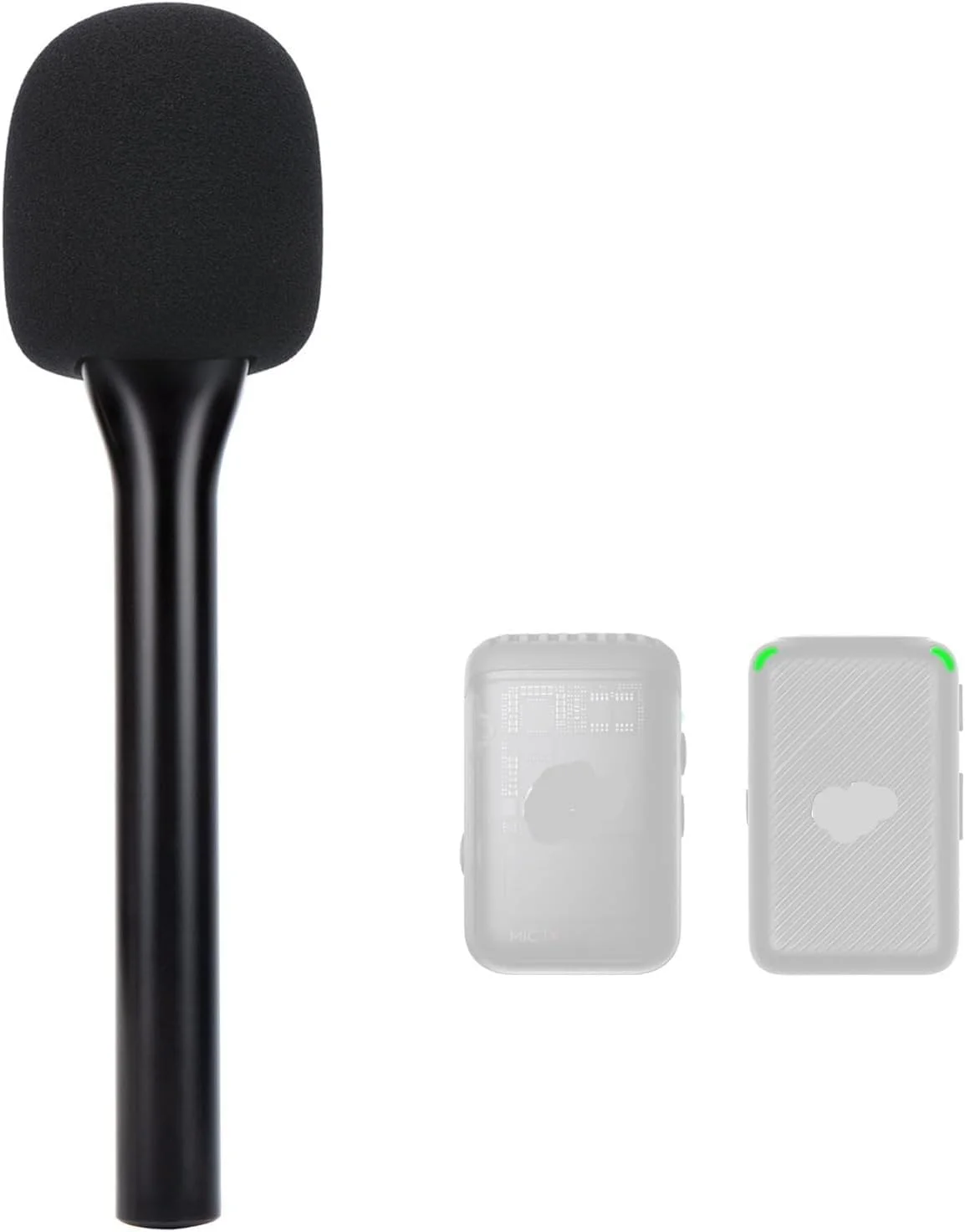 پایه میکروفون دستی بی‌سیم با آداپتور نصب، مشکی، نگهدارنده میکروفون مصاحبه