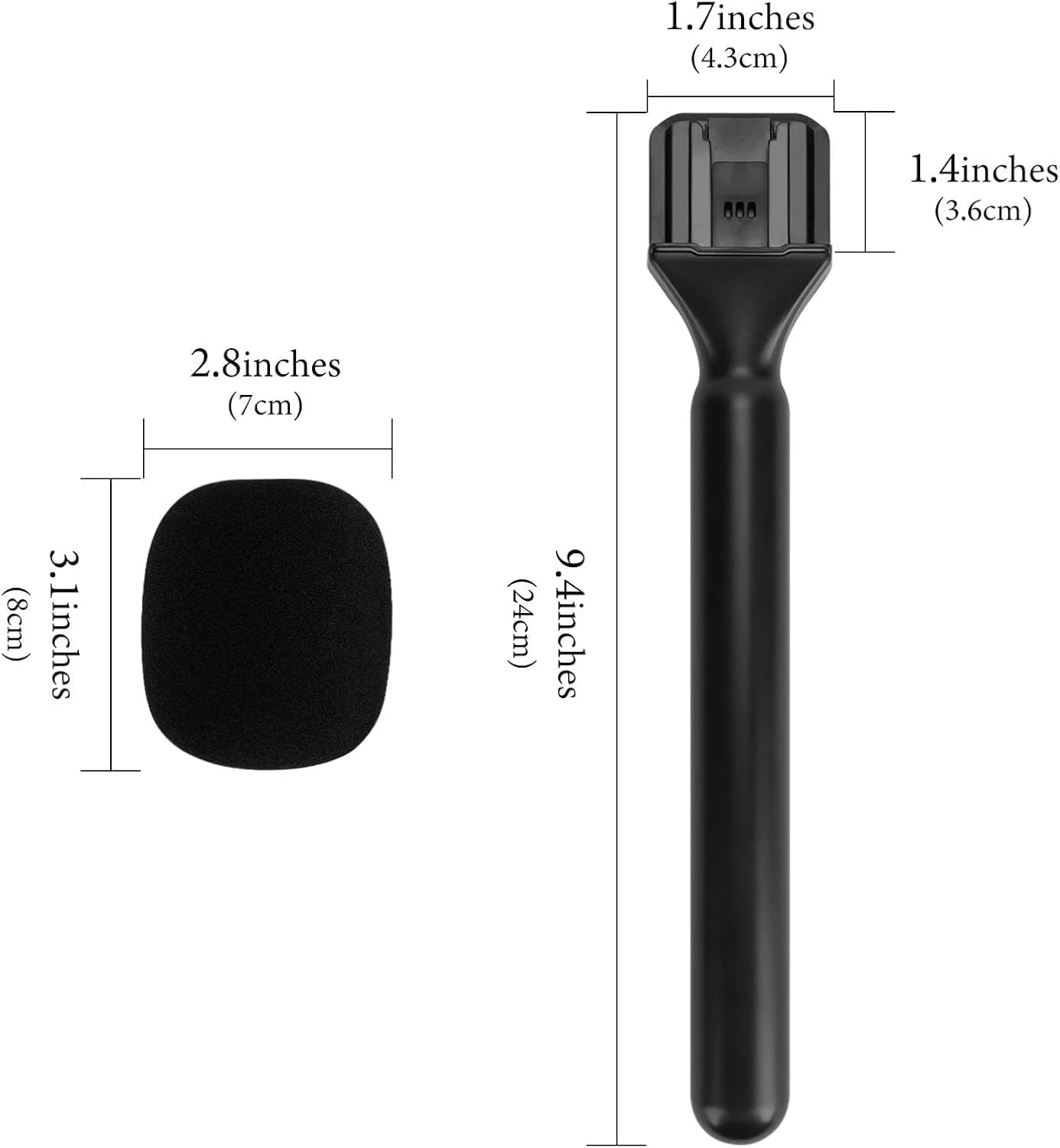 آداپتور میکروفون بی سیم مصاحبه Elterazone Creators - آداپتور دستی Mic GO با محافظ بادگیر، پایه نگهدارنده میکروفون برای DJI MIC 1، MIC 2، Rode Wireless GO II (مشکی)