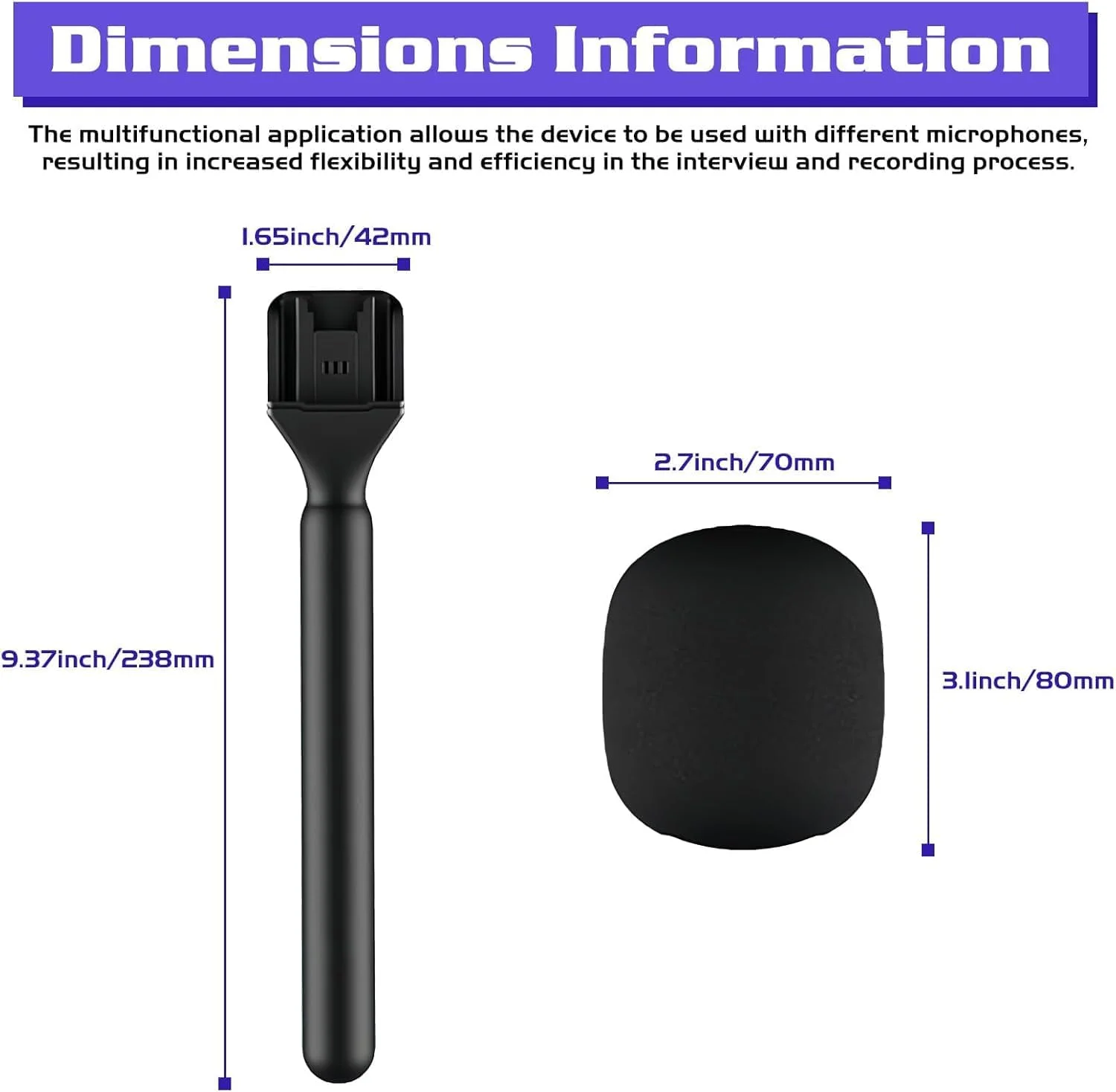 نگهدارنده میکروفون یقه ای یونیورسال برای پادکست، مصاحبه و ضبط - آداپتور دستی بی سیم