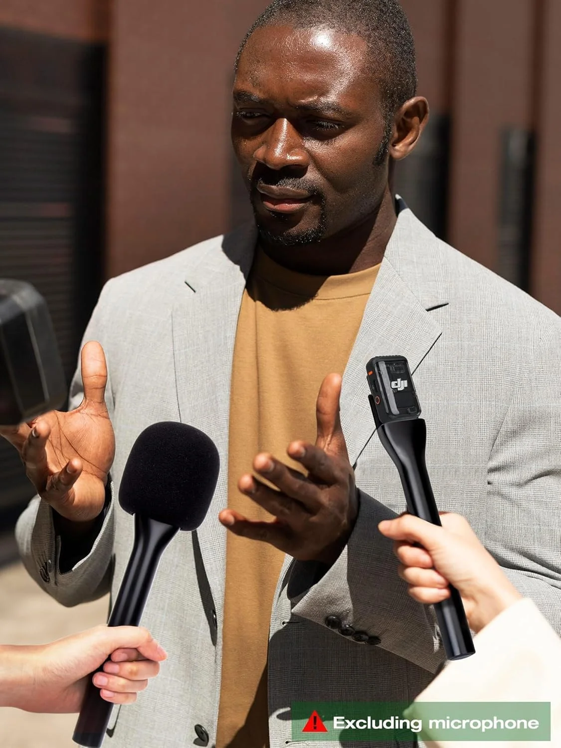 پایه میکروفون دستی بی سیم با آداپتور نصب، نگهدارنده میکروفون حرفه ای برای مصاحبه، مشکی